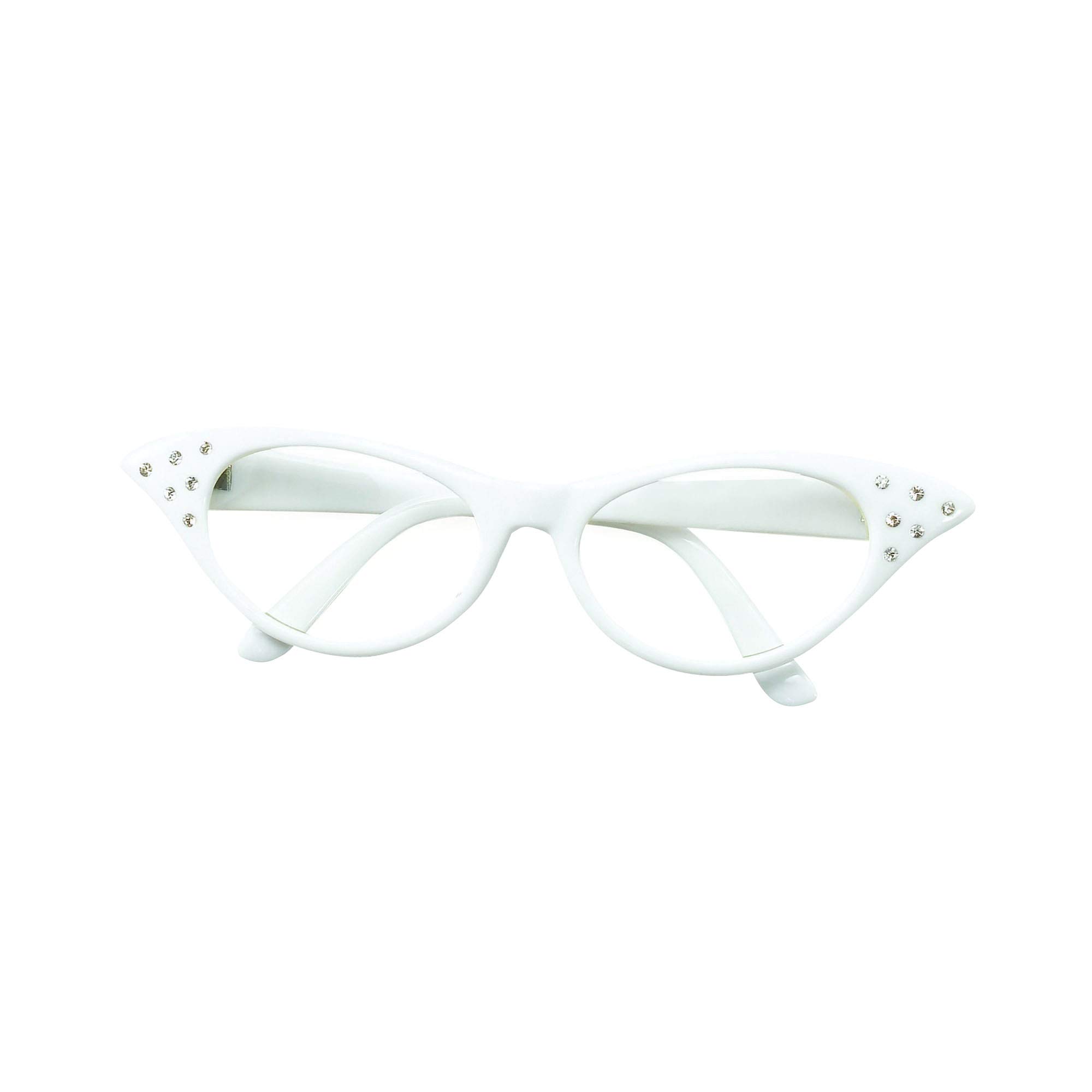 Ladies White 50s Rock & Roll Glasses
