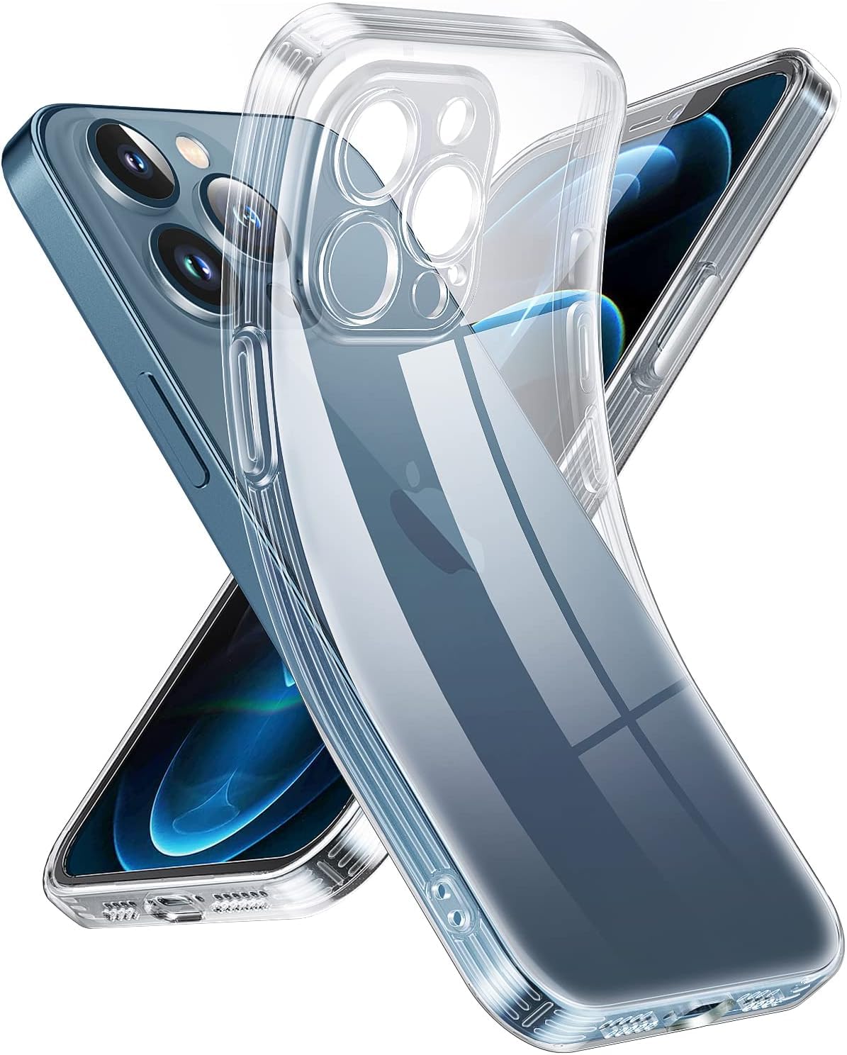 Supdeal Crystal Clear Case for iPhone 12 Pro, [Never Yellow] [Camera Protection], Thin Slim Fit Transparent Soft Silicone Phone Protective Case Cover, 6.1 Inch, Transparent