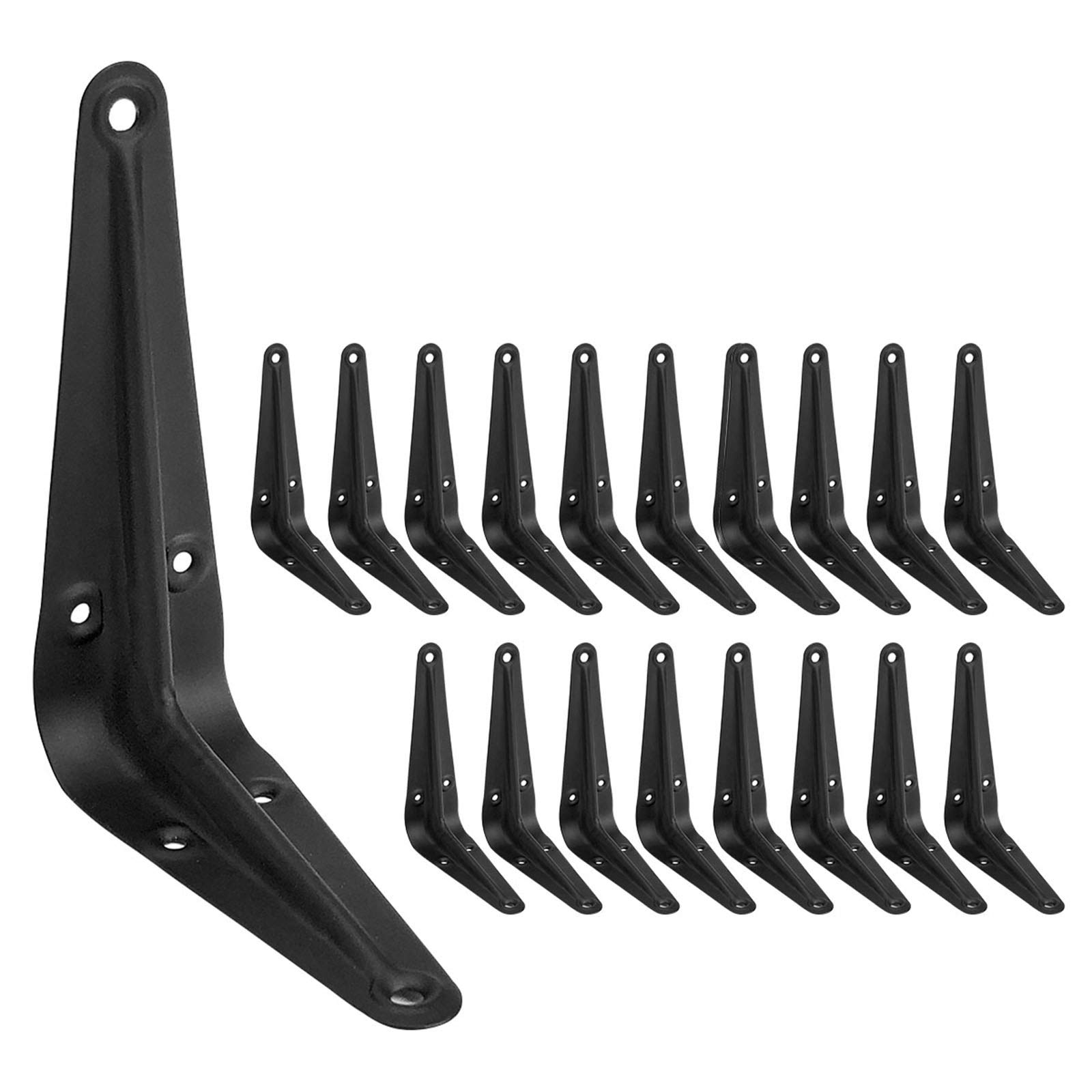 Joramoy 20 Pack Shelf Brackets 4 Inch, Heavy Duty L Bracket Corner Brace Support, Metal Joint Angle Bracket for Hanging, Floating Shelves Bracket for Shelf with Screws