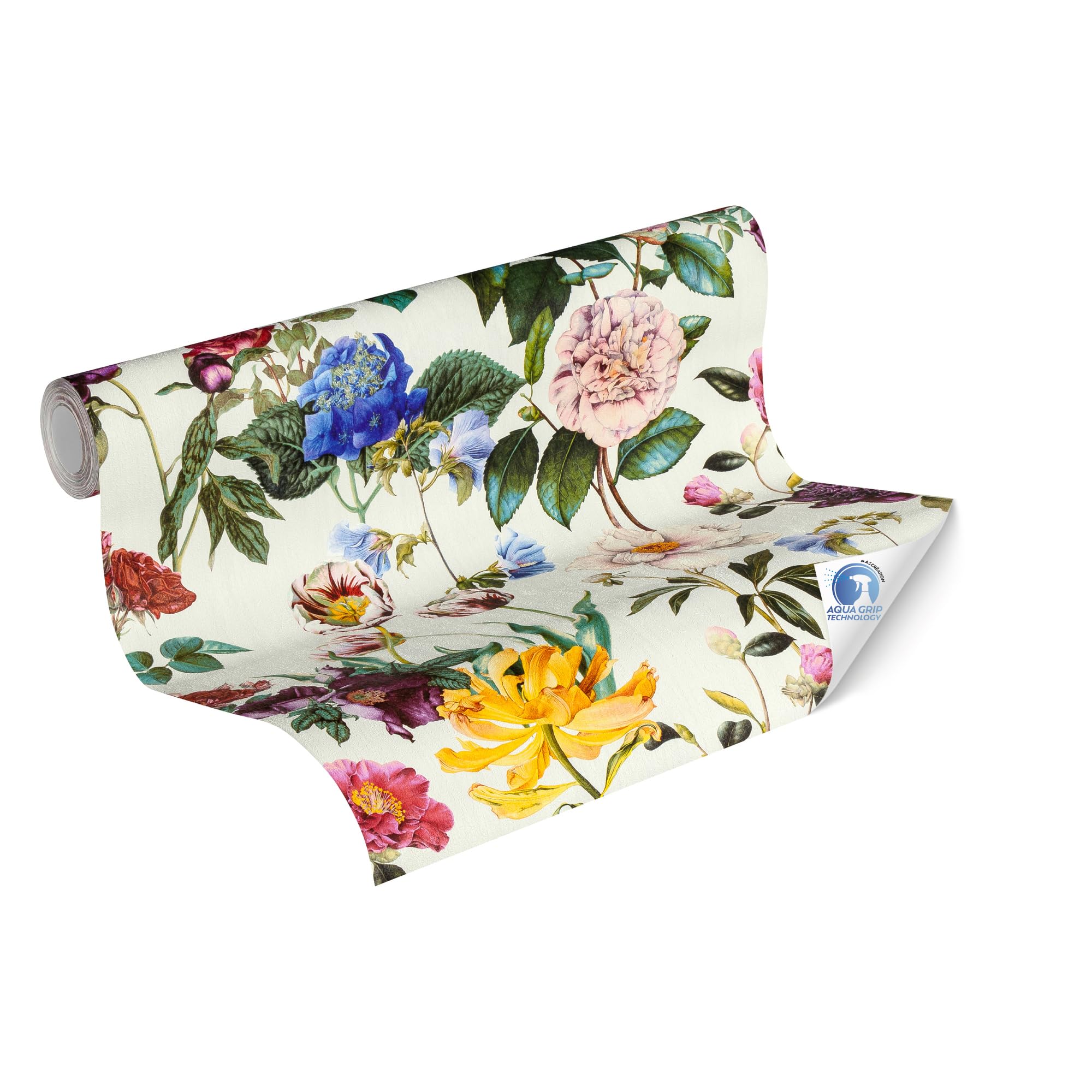 Livingwalls DESIGNDROP Pre-Pasted Non-Woven Wallpaper with Baroque Pattern in Blue, Cream - Paste-The-Wall Installation - 10,05 x 0,53 m Designer Wallpaper Made in Germany - 784911