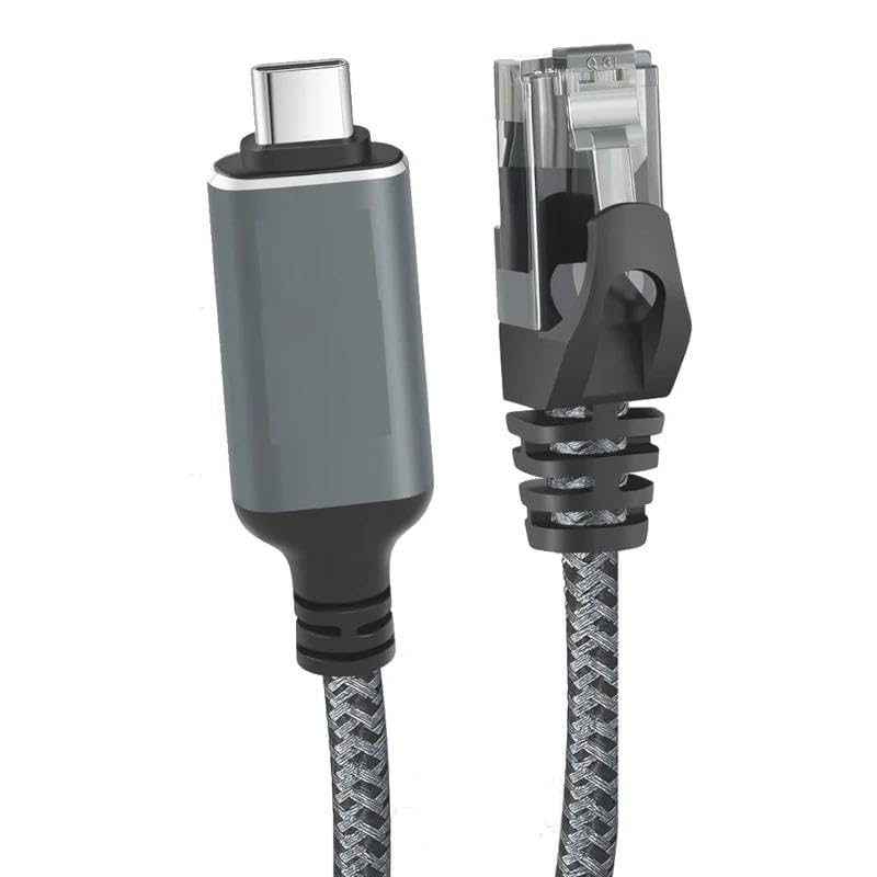 Levitantes USB-C 3.1 to RJ45 CAT6 FTP Cable, 1Gbps, 3.3ft - High Speed Connection for Ethernet Networks and USB-C Devices