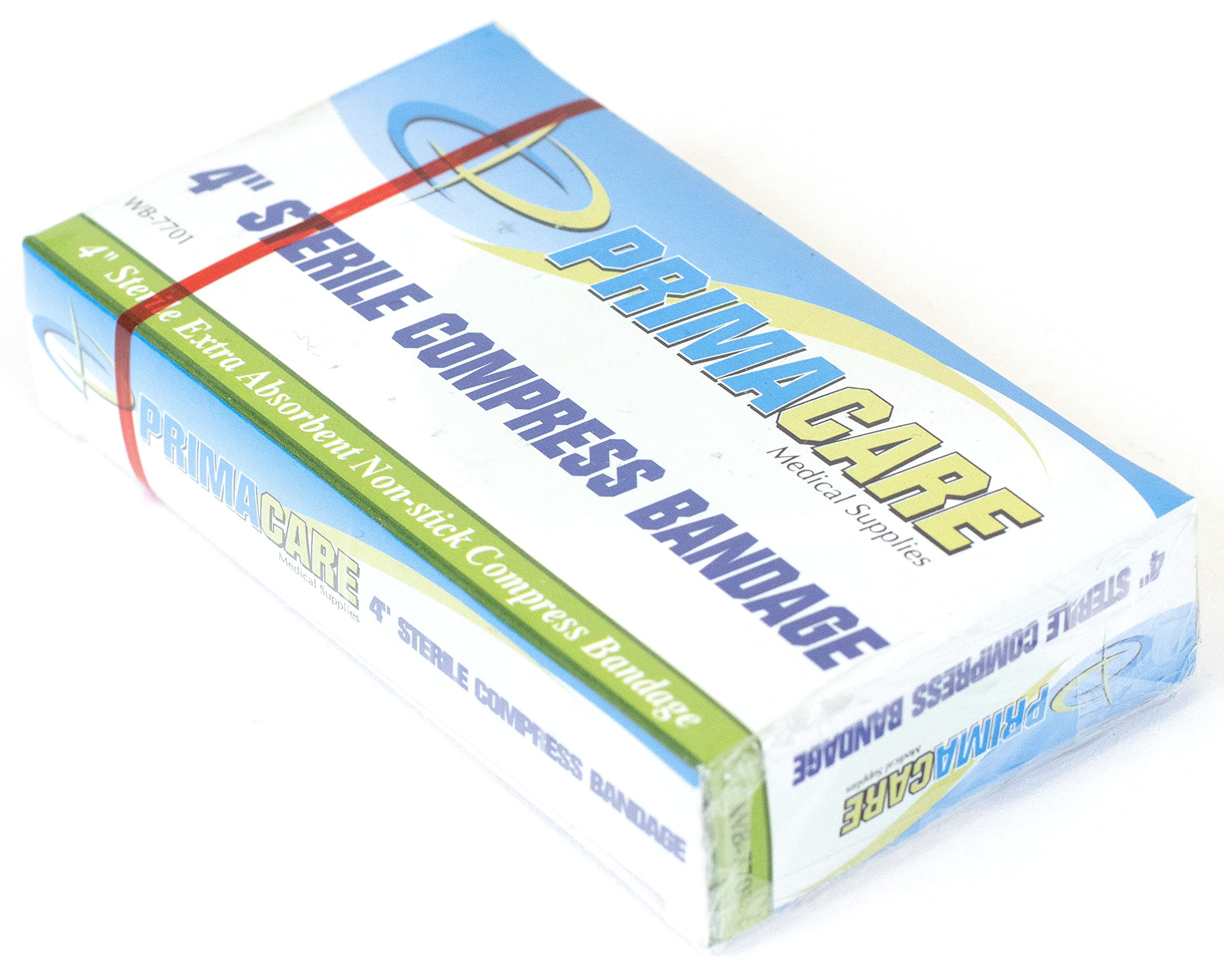 Primacare WB-7701 First Aid Sterile Compress Bandage for Wound Dressing, Medical Supplies Gauze Bandage Rolls, 4" x 7" Pad