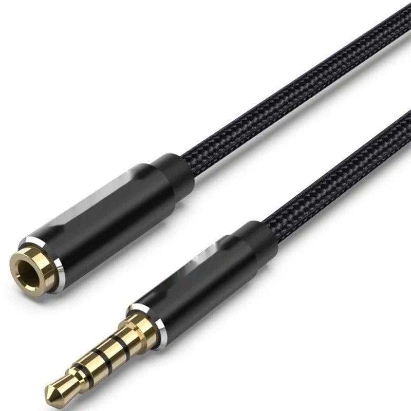 Watio Wave Audio Cable - 3.5 mm Stereo Jack Male to 3.5 mm Female Jack Cable Length 10 m Black Flexible and Resistant