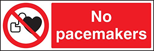 Caledonia Signs 13235G No Pacemakers Sign, Rigid Plastic, G: 300 mm x 100 mm