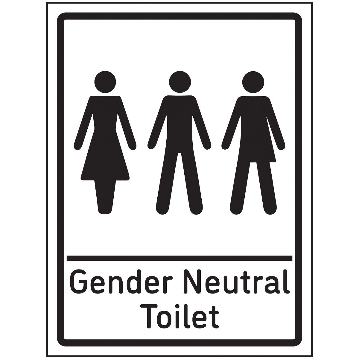 V Safety Gender Neutral Toilet Sign - 150x200mm - Self Adhesive Vinyl