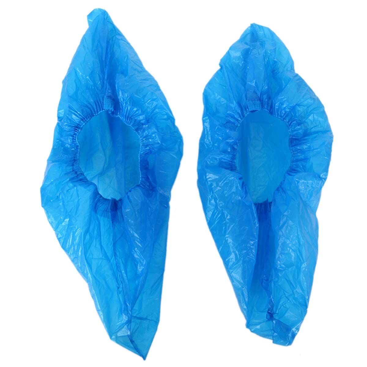 Disposable Blue Shoe Covers Plastic Overshoes Extra Grip Protective Shoes 200pcs
