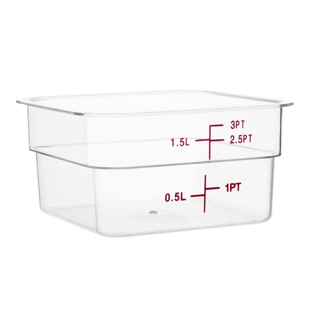 Hygiplas 12364 Polycarbonate Square Storage Container - 1.5Ltr