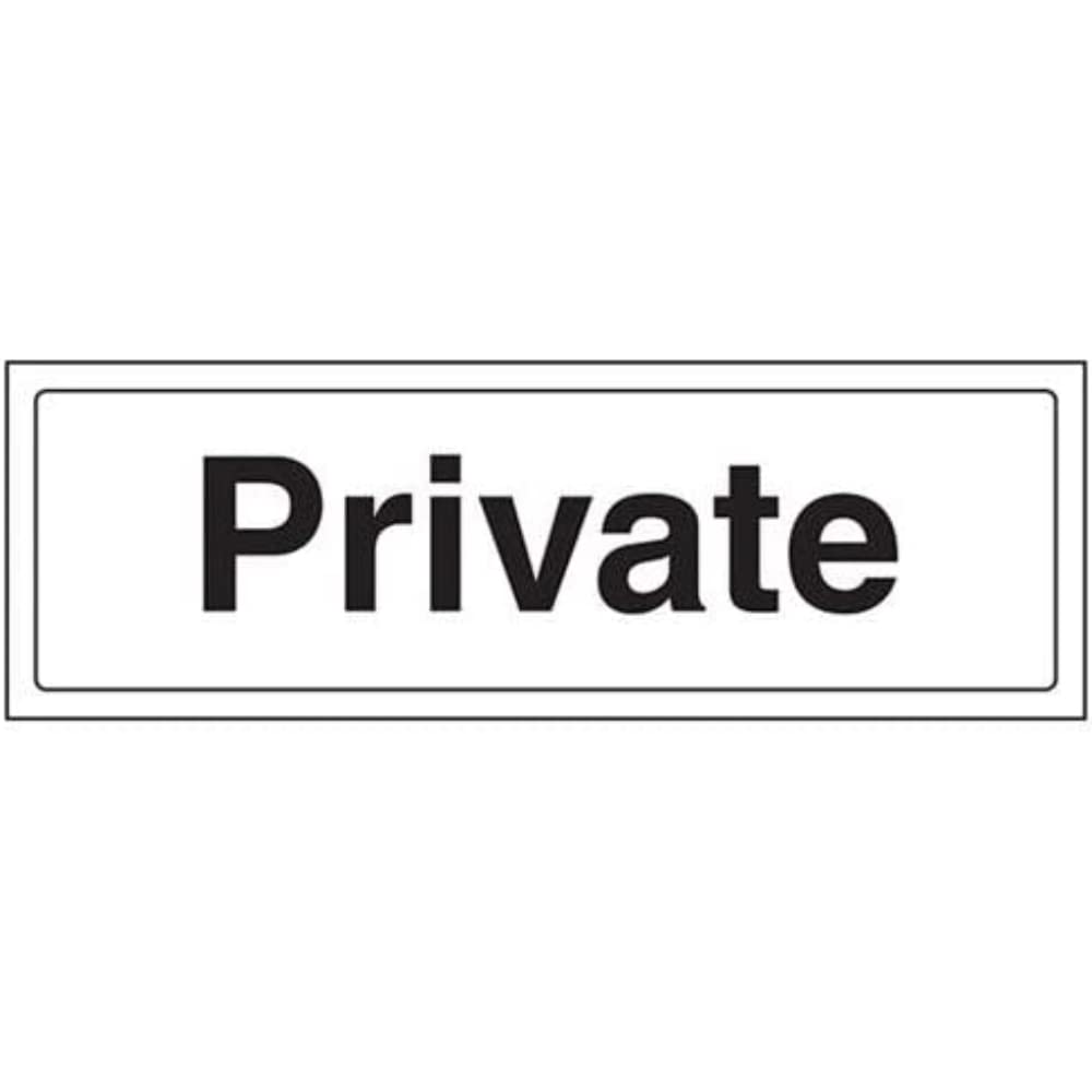 V Safety Private Door Sign - 300mm x 100mm - 1mm Rigid Plastic