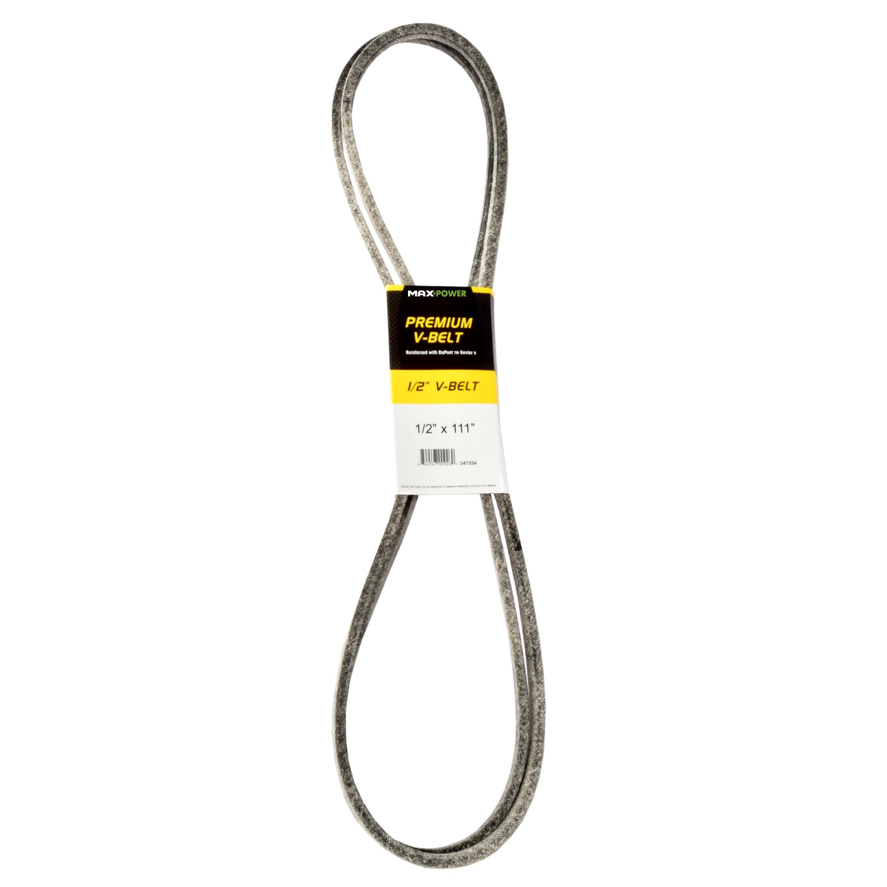 Maxpower 347554 Premium Belt Reinforced with Kevlar Fiber Cords, 1/2" x 111"