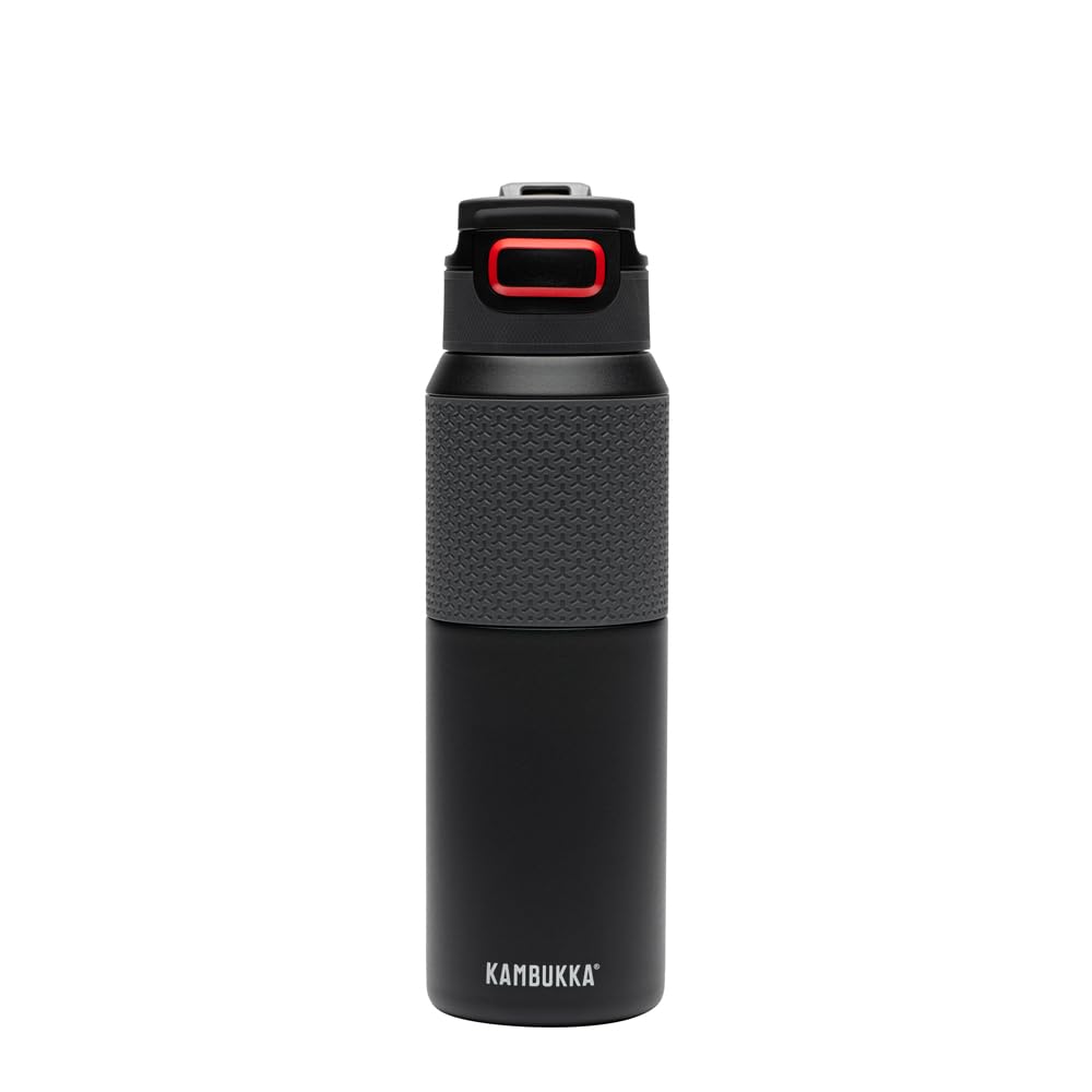 Kambukka Elton 1000ml / 33oz Insulated Drinking Water Bottle, Stainless Steel Thermos, Waterproof with Dishwasher Safe Lid and Snapclean Technology, Easy to Hold, Comfortable Grip - Nightfall