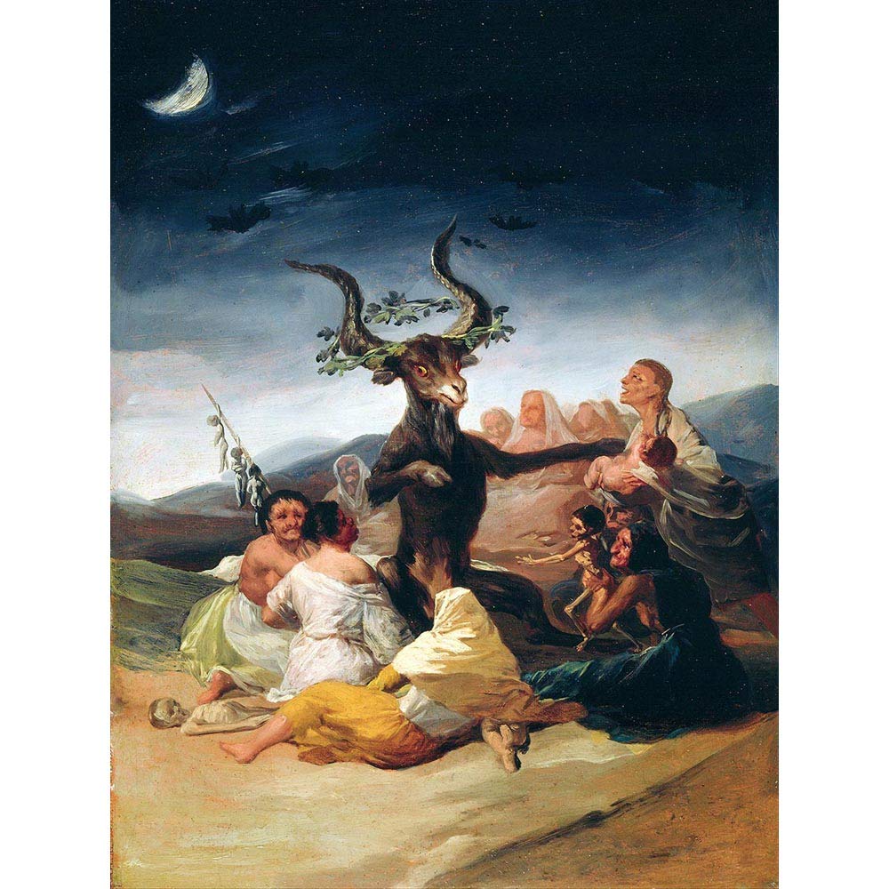 Wee Blue Coo Painting Fantasy Landscape Goya Witches Sabbath Art Print Poster Wall Decor 12X16 Inch