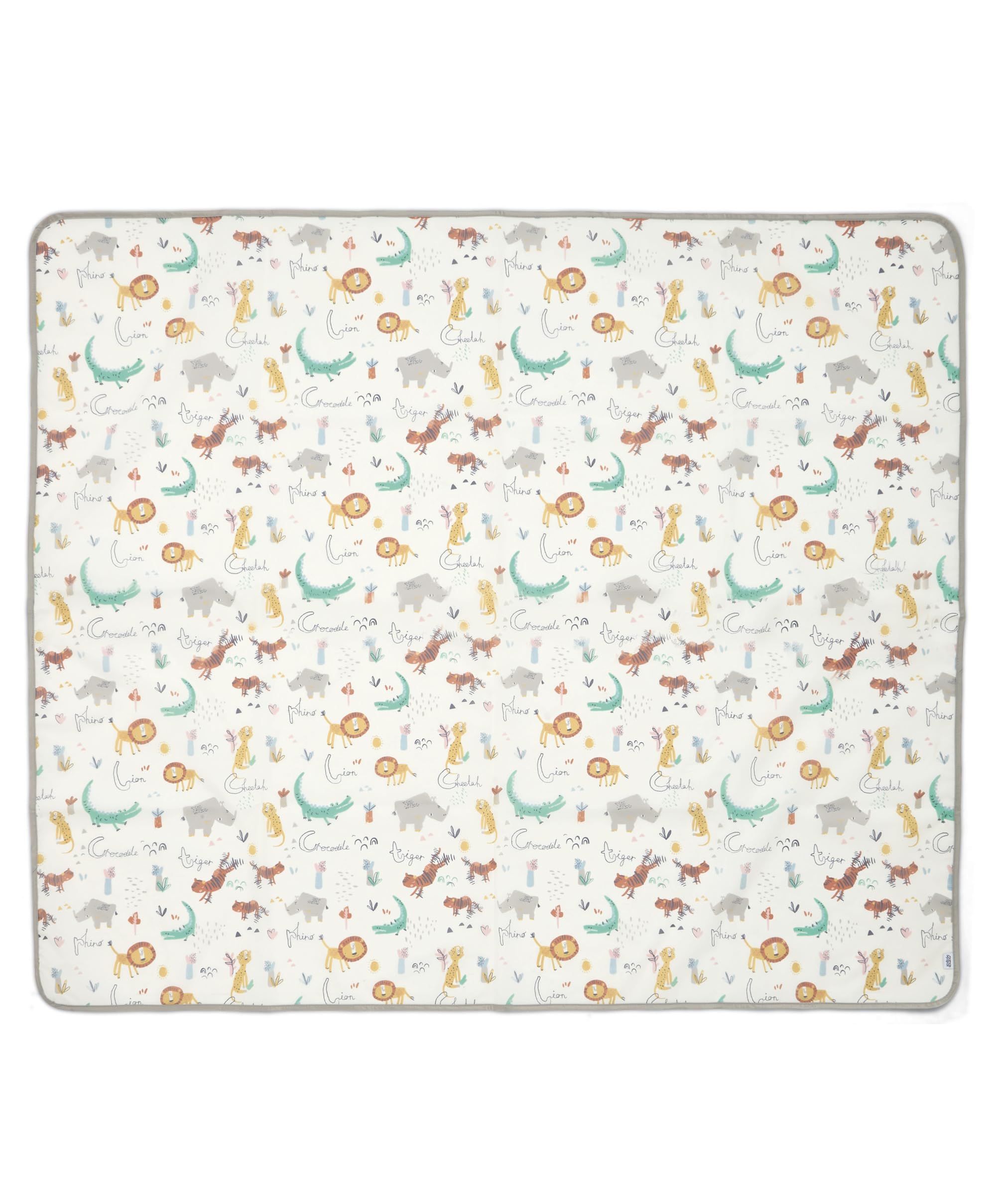 Mamas & Papas Splash Mat for Highchairs, Practical and Wipe Clean Mat to Catch Dinner Time Spills, Jungle Alphabet