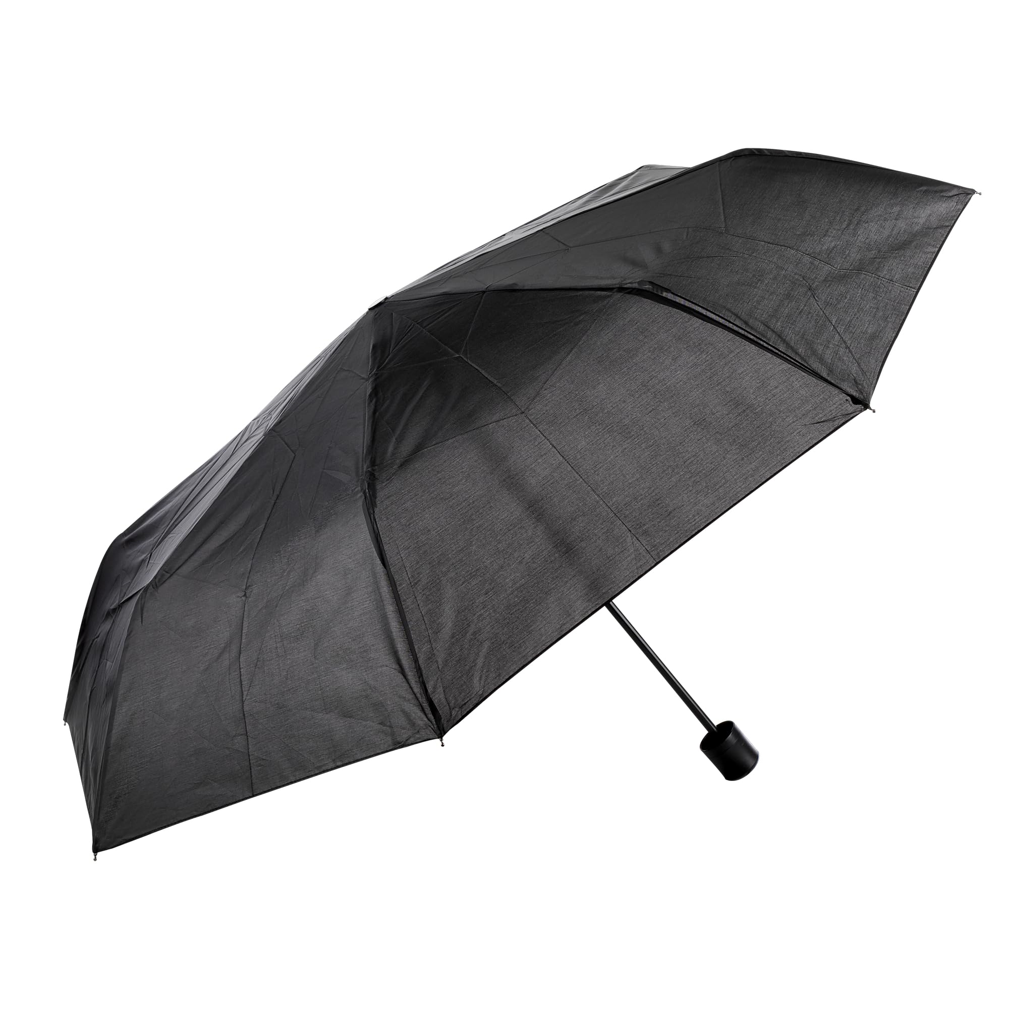 Idena 50107 Pocket Umbrella in Black with Diameter 100 cm Umbrella with Manual Opening Including Umbrella Cover Approx. 24.5 x 5 cm, black