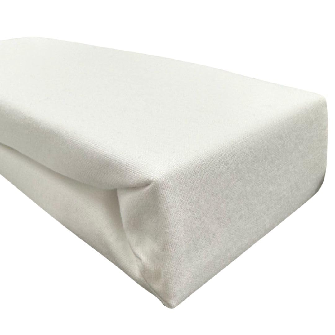 Junior Joy Cot Waterproof Mattress Protector – 100% Cotton with Waterproofing – Ultra-Soft & Machine Washable – 60cm x 120cm (White)