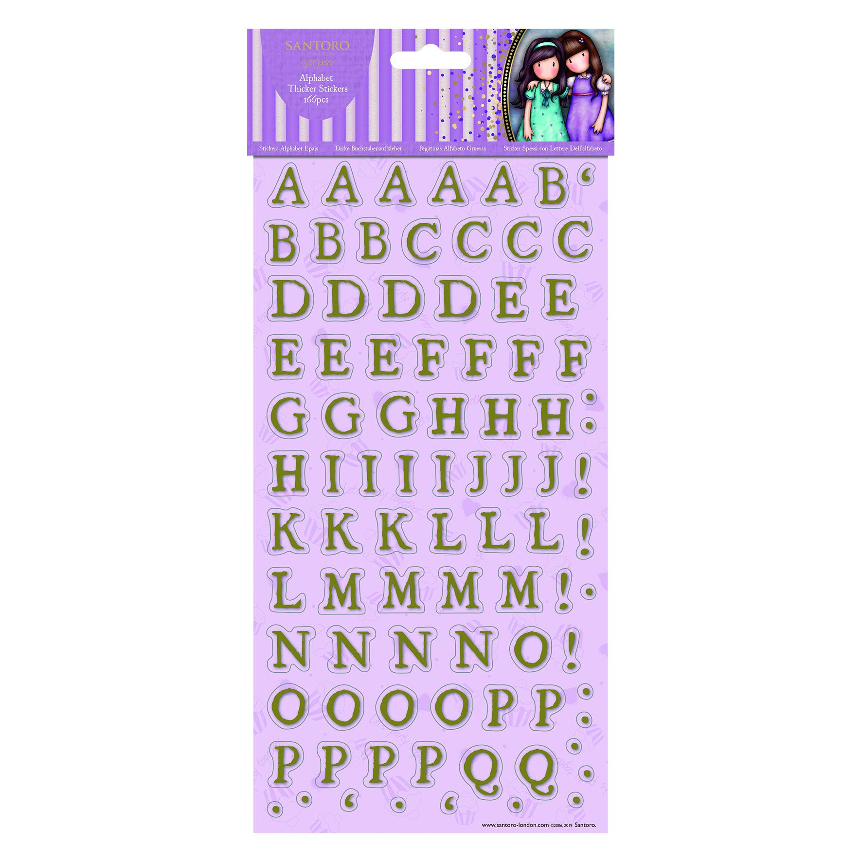 Santoro Gorjuss Stickers, Multi-Colour, One Size