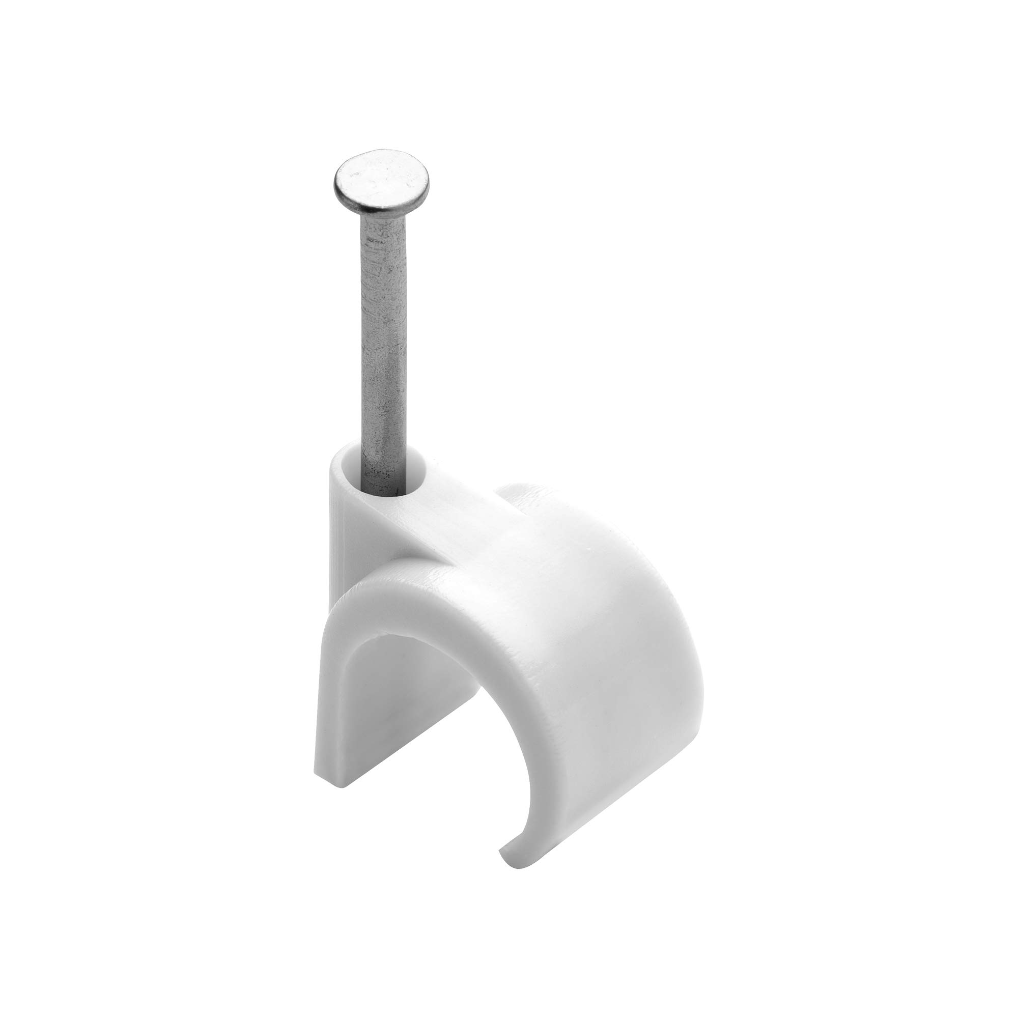 DEBFLEX Cable Ties - 50 White D16/19 - Electrical Cable Clips with Steel Nail