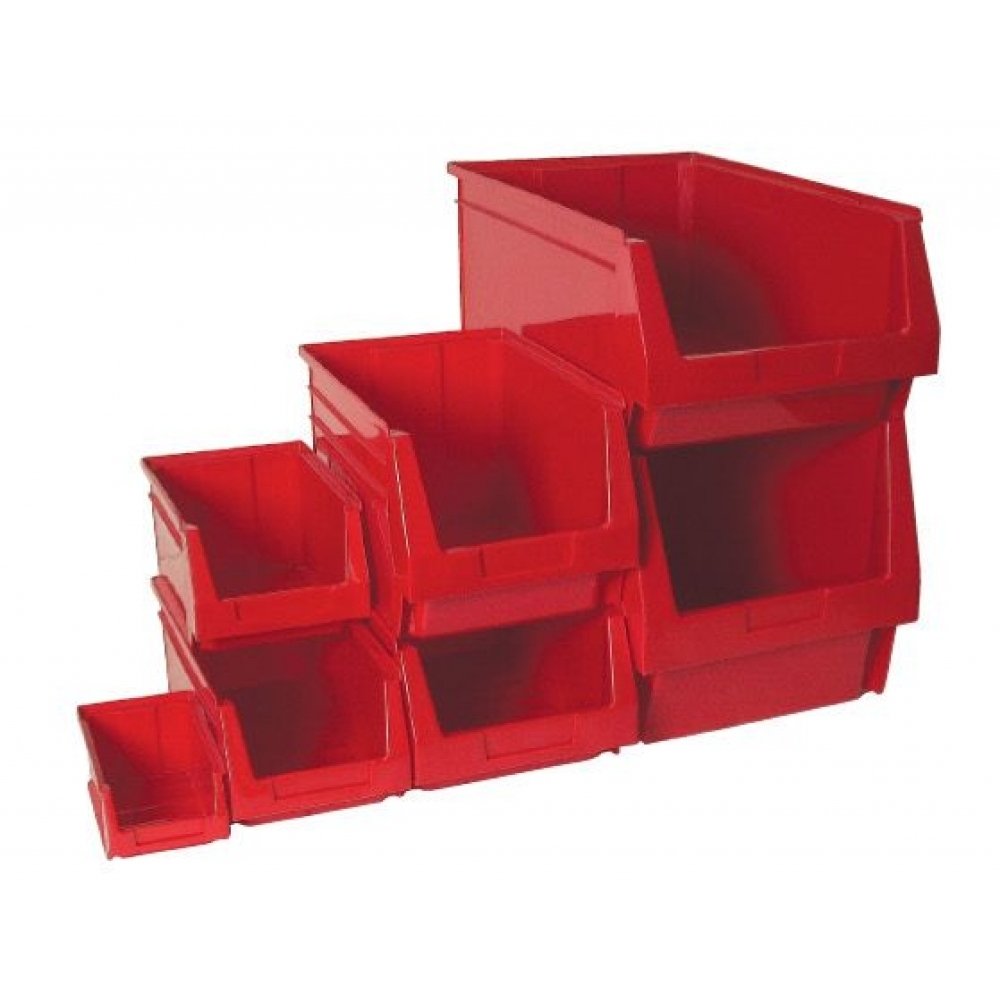 Storage Box with Open Front 336x 160x 130mm Red