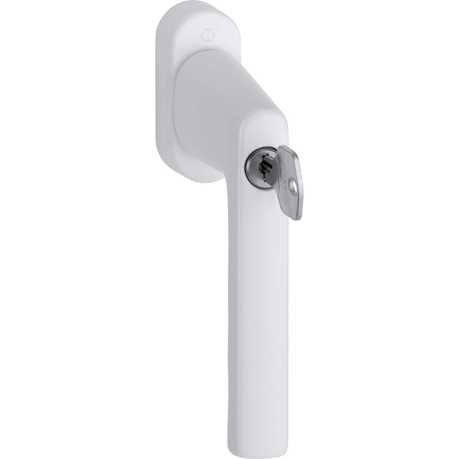HOPPE Hamburg Window Handle with Locking Cylinder Aluminium White
