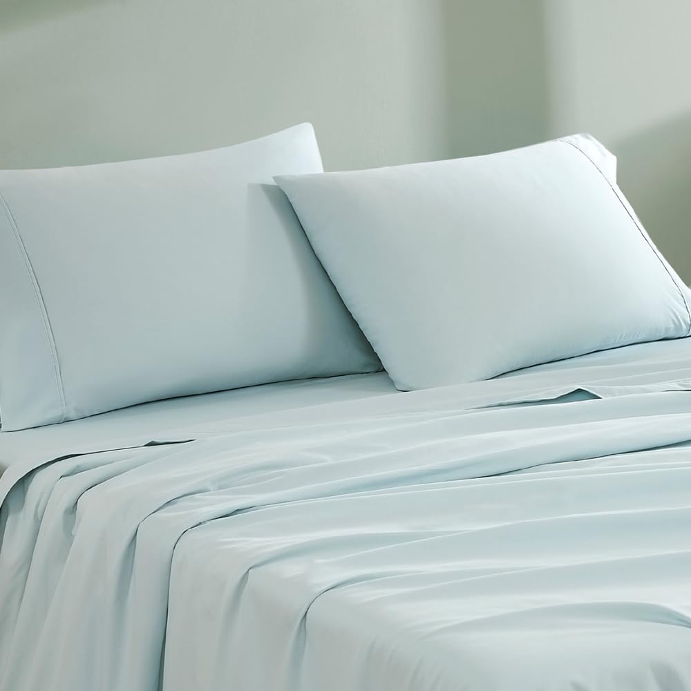 Linen Closet Organic Cotton Aqua King Pillowcases