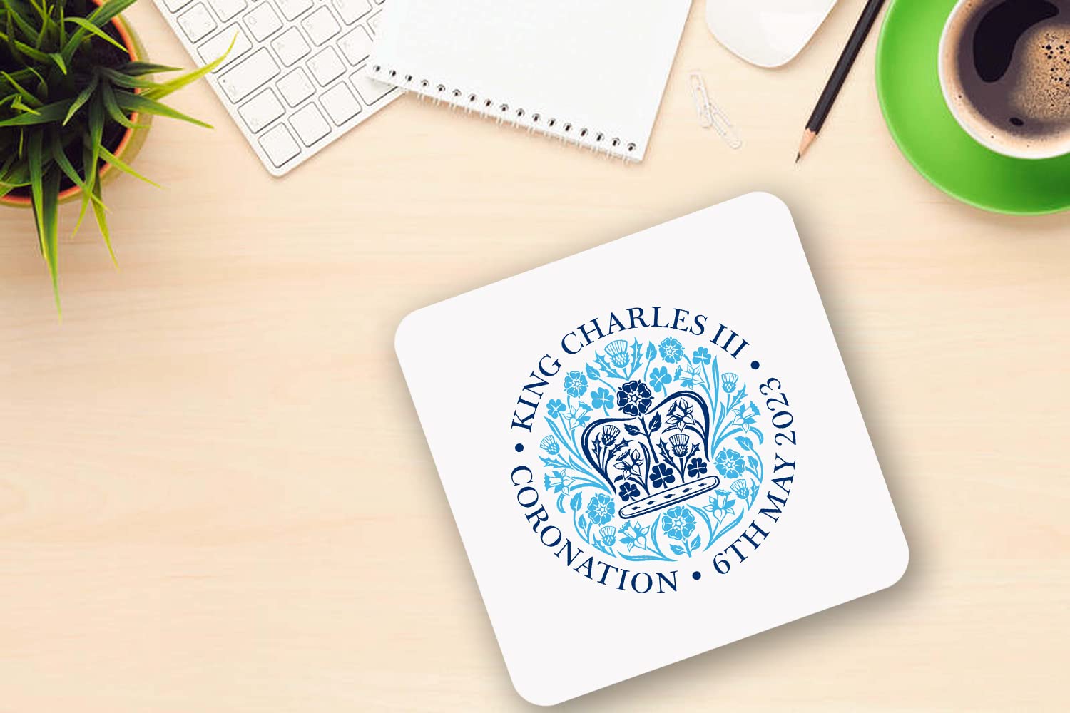 King Charles III Royal Mug & Coaster Keepsake Kings Coronation Emblem Souvenir