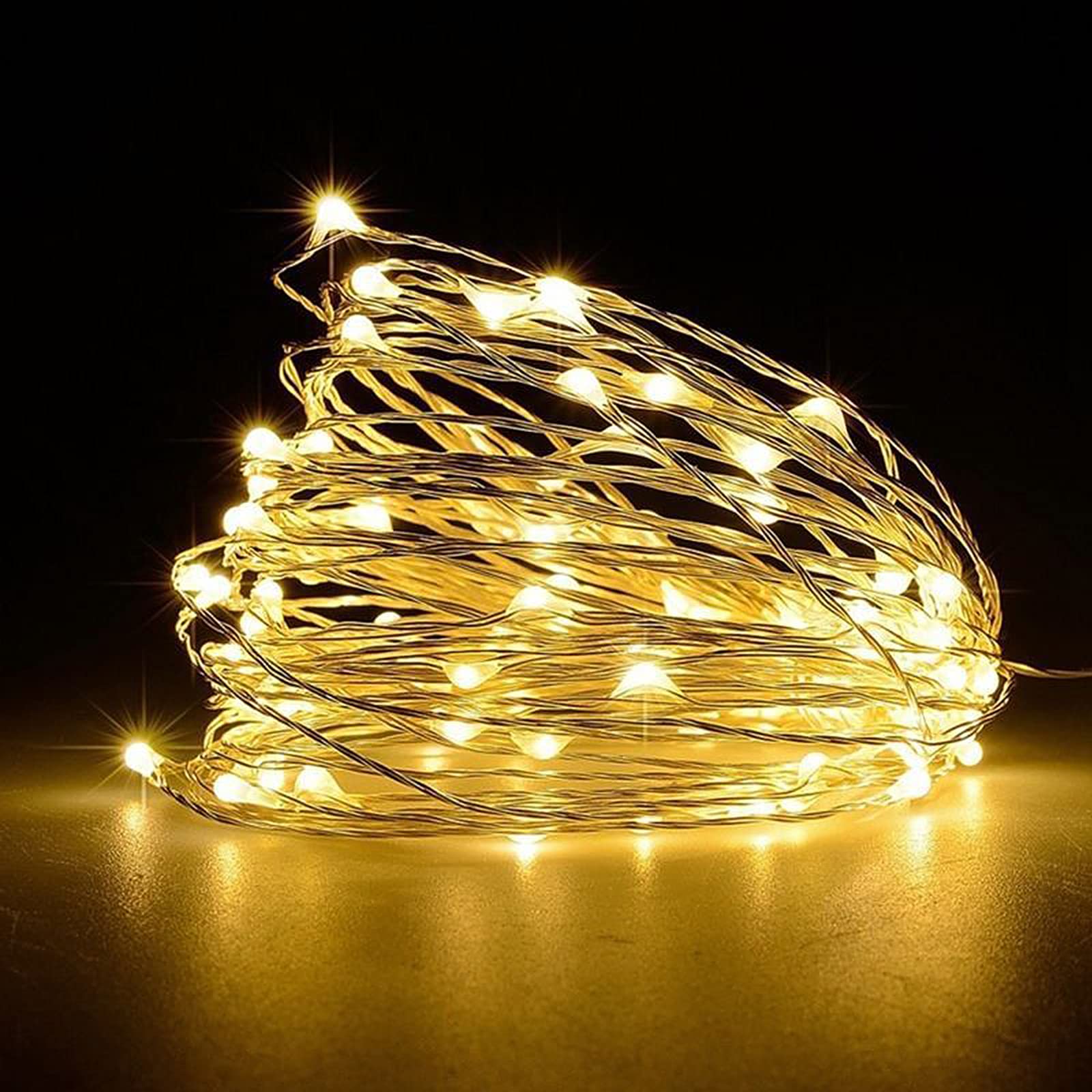 Jsdoin Fairy Lights, 50 LED Battery Operated String Lights Copper Wire Light for Indoor Outdoor Lighting, Bedroom, Wedding Decor, Party, Christmas, Tree Decoration(5M/16ft,WarmWhite)