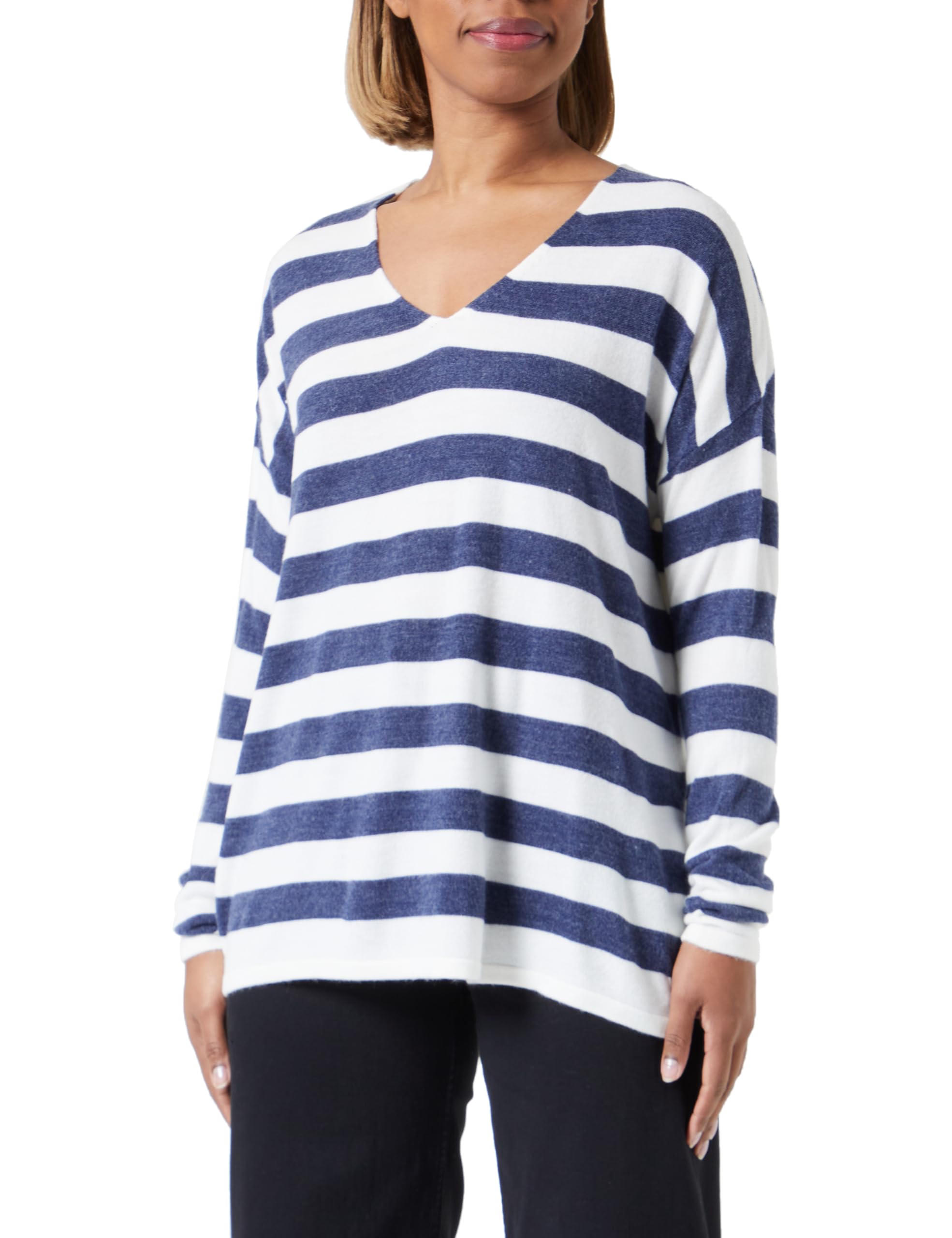ONLY Women's Jumper, Cloud Dancer/Stripes:w. Naval Academy, S