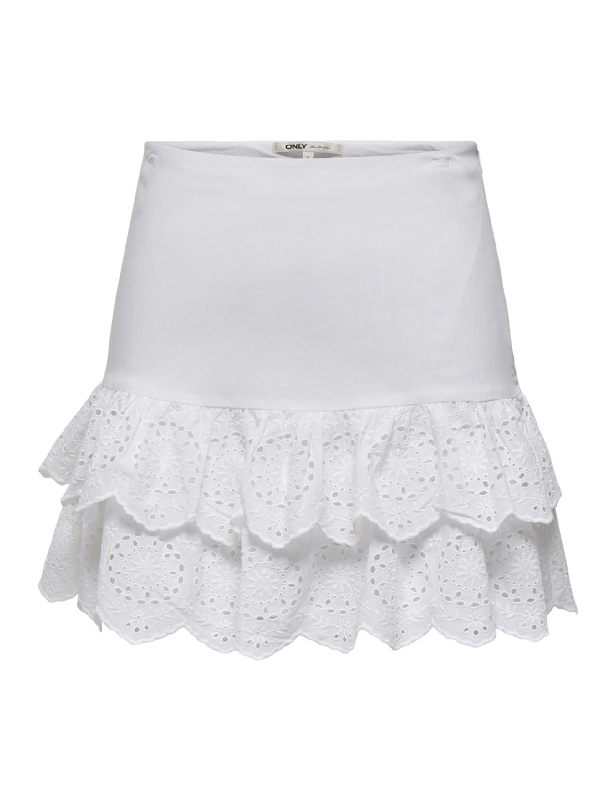 ONLY Women's Onlellyn Mw Layered Skirt WVN, Bright White, M