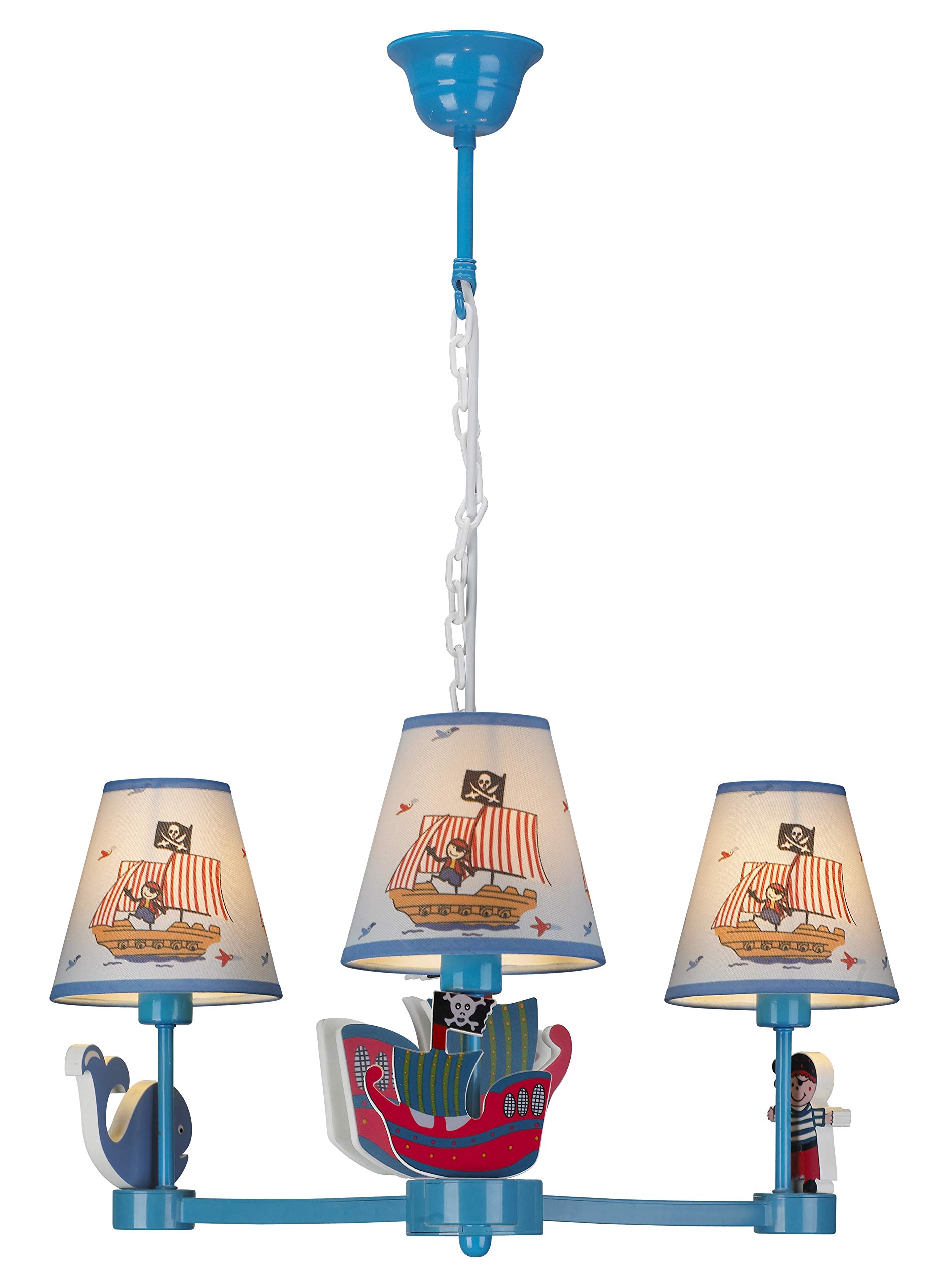 Am - Light Pendant Light Fixture, Chandelier for Children's Bedroom Decoration (Blue)