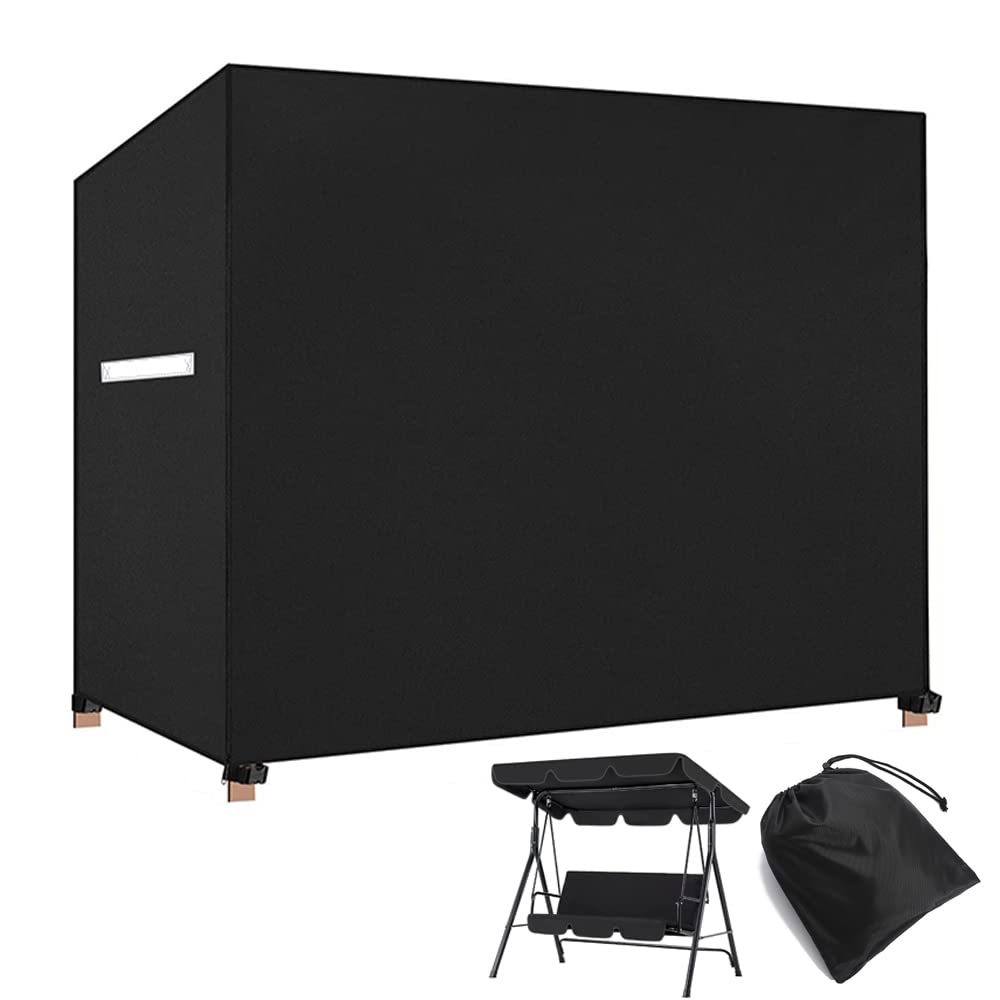 Outdoor Swing Cover 3 Triple Seater Waterproof Patio Swing Canopy Cover Hammock Covers Porch Swing Cover Replacement Hammock Glider Chair Cover Garden Furniture Swing Chair All Weather Protection