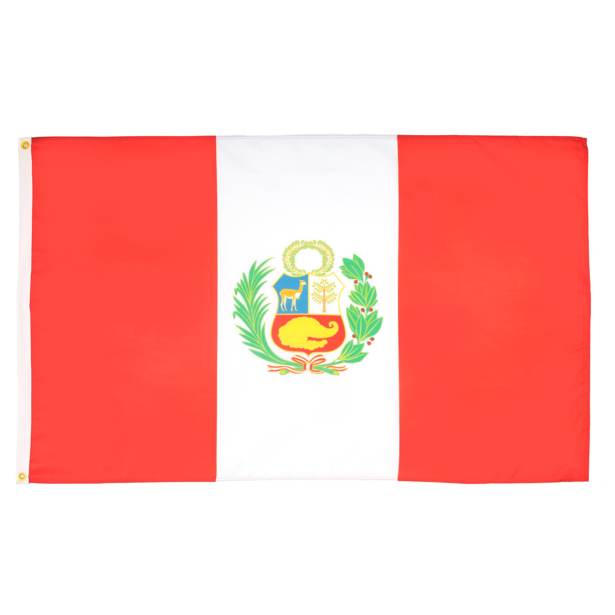 AZ FLAG - Peru Flag - 3x5 Ft - 100D Polyester Peruvian Banner with Two Metal Grommets - Fade Resistant - Vivid Colors - 3' x 5' Feet - 150x90 Cm