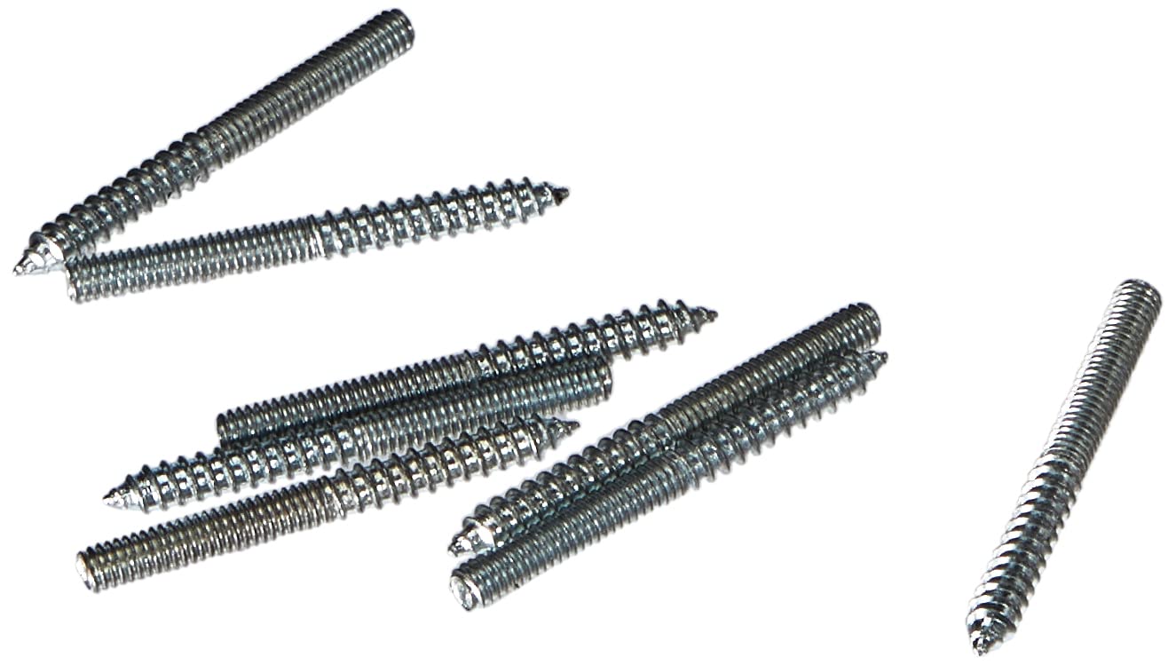 Merriway BH04481 M4 x 38 mm (5/32 Inch x 1.1/2 Inch) Wood Screw End to M4 Threaded End Dowel Screw - Pack of 10 Pieces