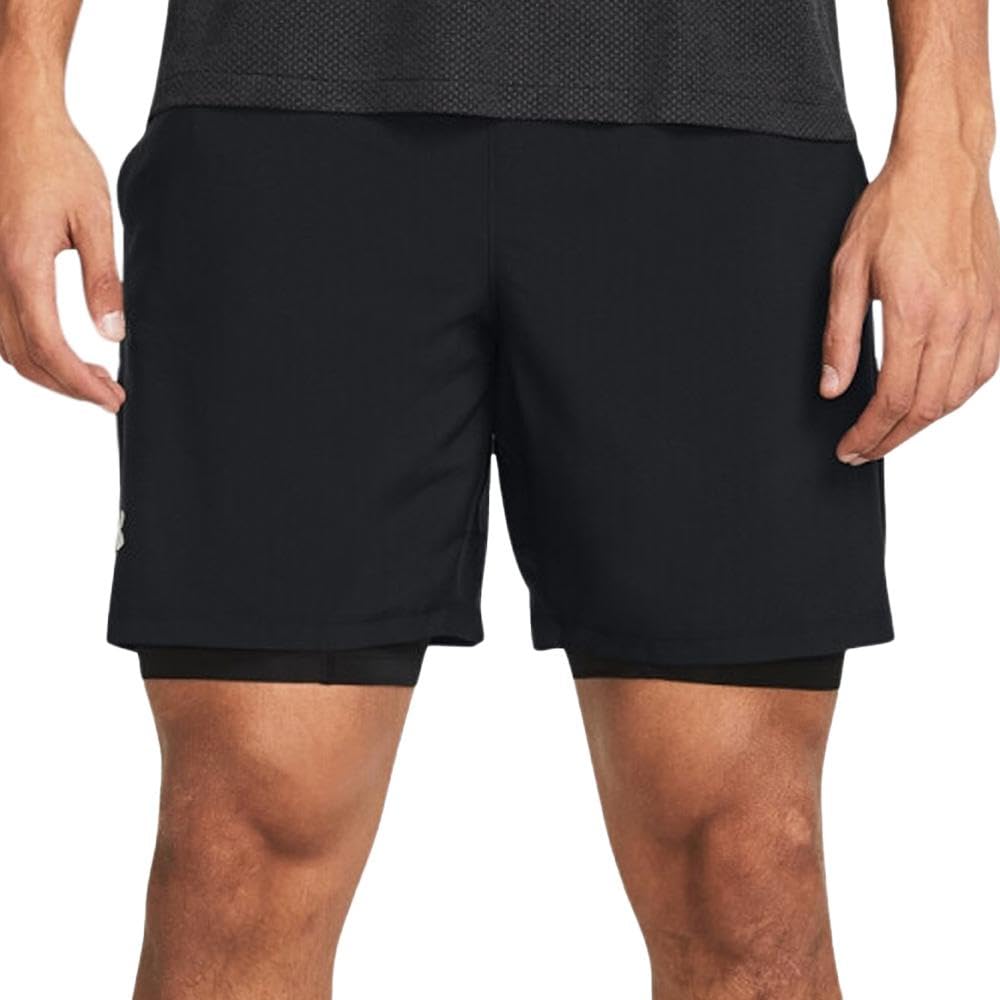 Under Armour Men's Launch Run 7-inch 2-in-1 Shorts, Black/Black/Reflective, XX-Large