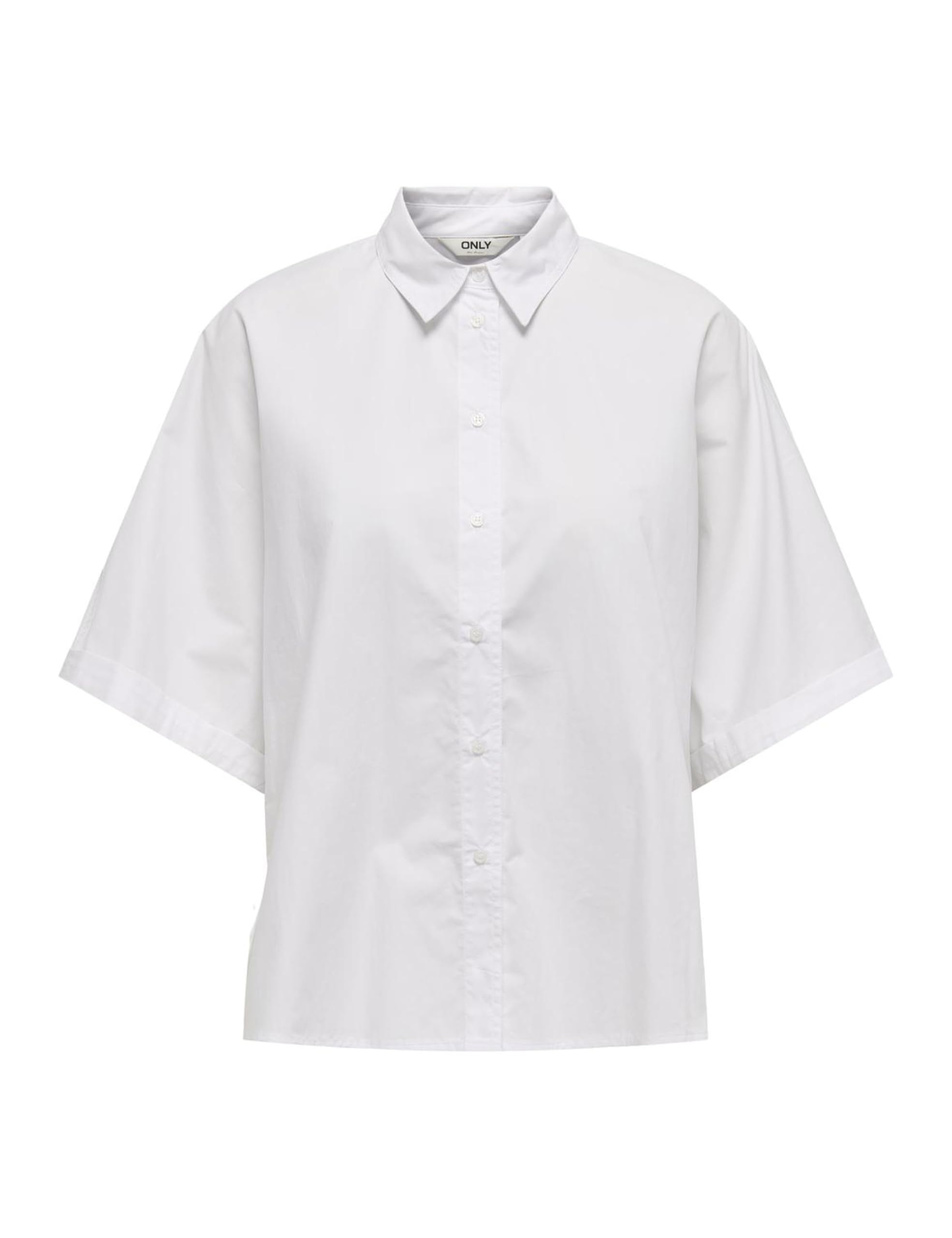 Onlmari Life SS Boxy Shirt WVN, Bright White, M