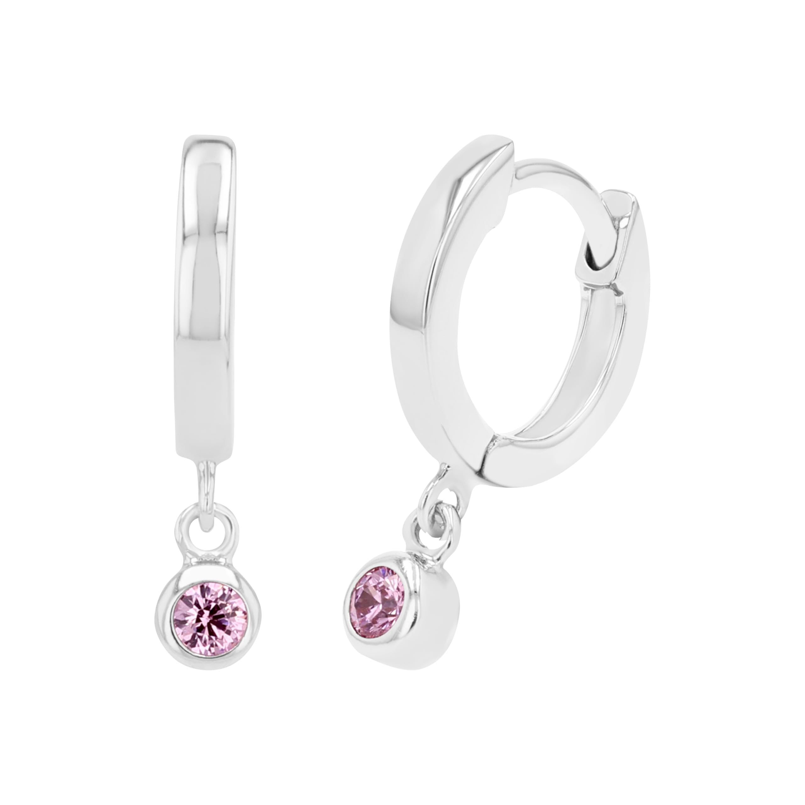 s.Oliver Creoles Ear jewelry, with Zirconia synth., 1,7 cm, Pink, Comes in jewelry gift box, 2027457