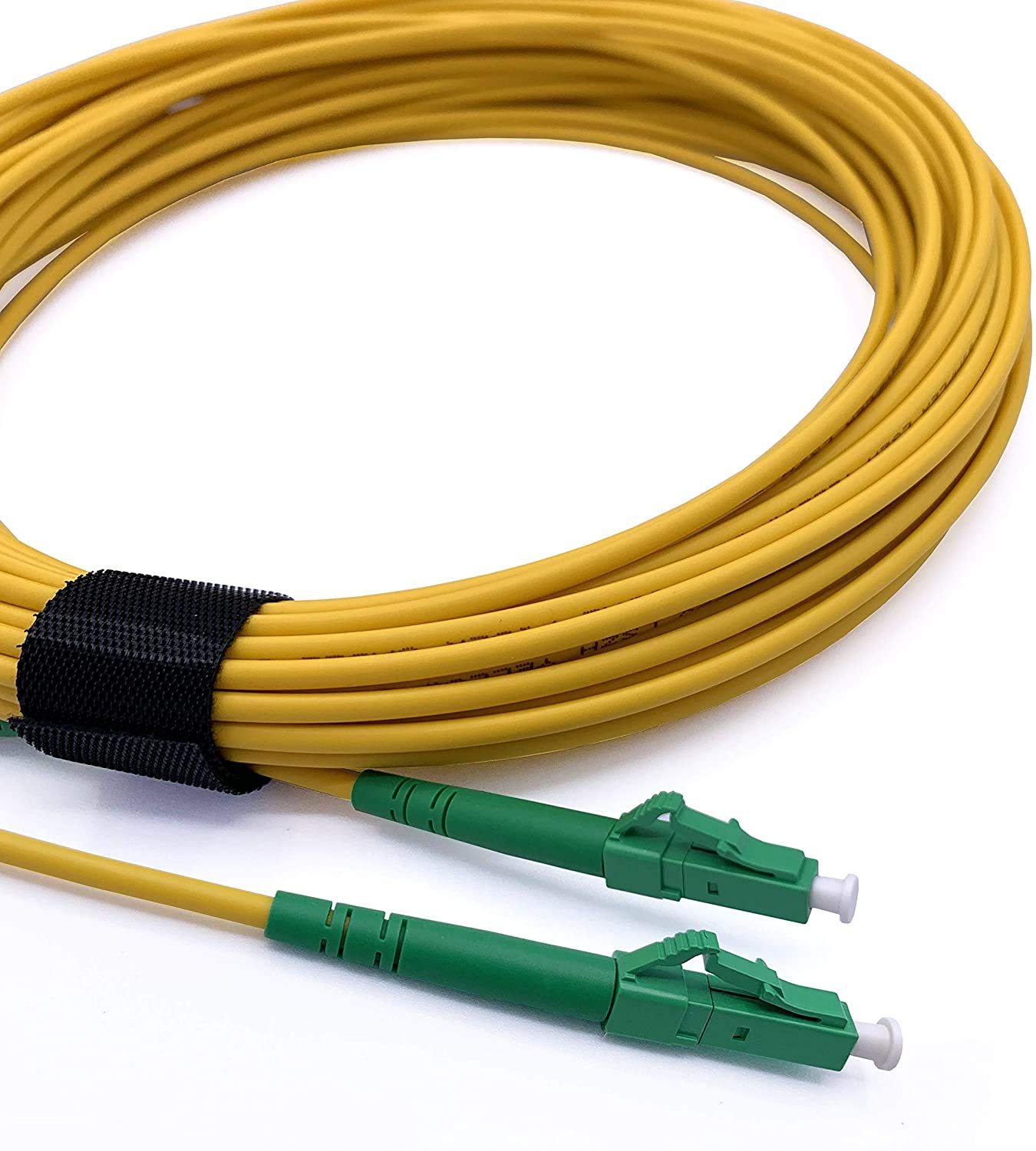 Elfcam - Fiber Optic Cable LC/APC to LC/APC OS2 Simplex Singlemode LSZH, Yellow (40m)