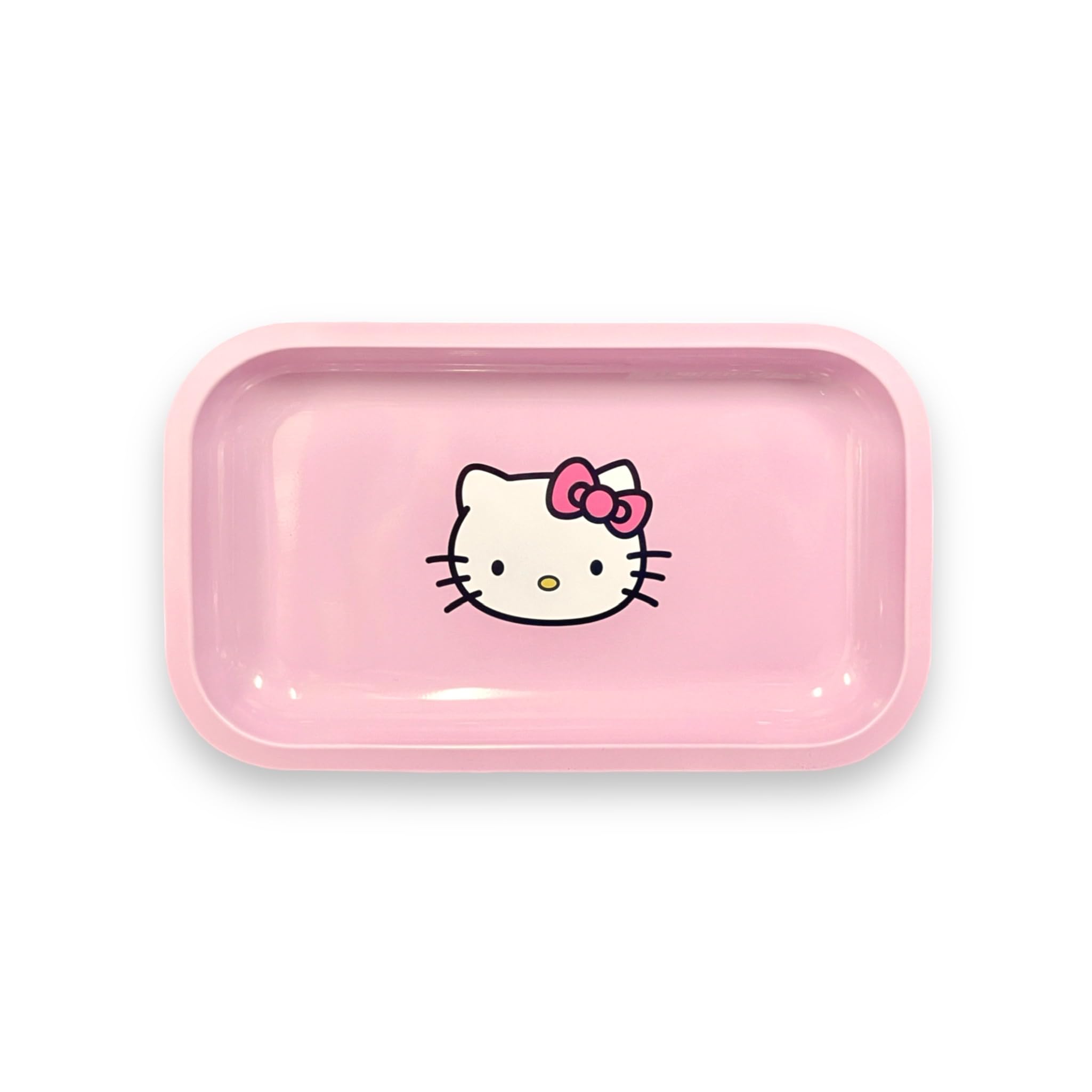 Pink Anime Rolling Tray - Premium Metal Ash Tray for Girls, Gold Plating Jewelry Tray, Decorative Serving Table Tray (CAT L)