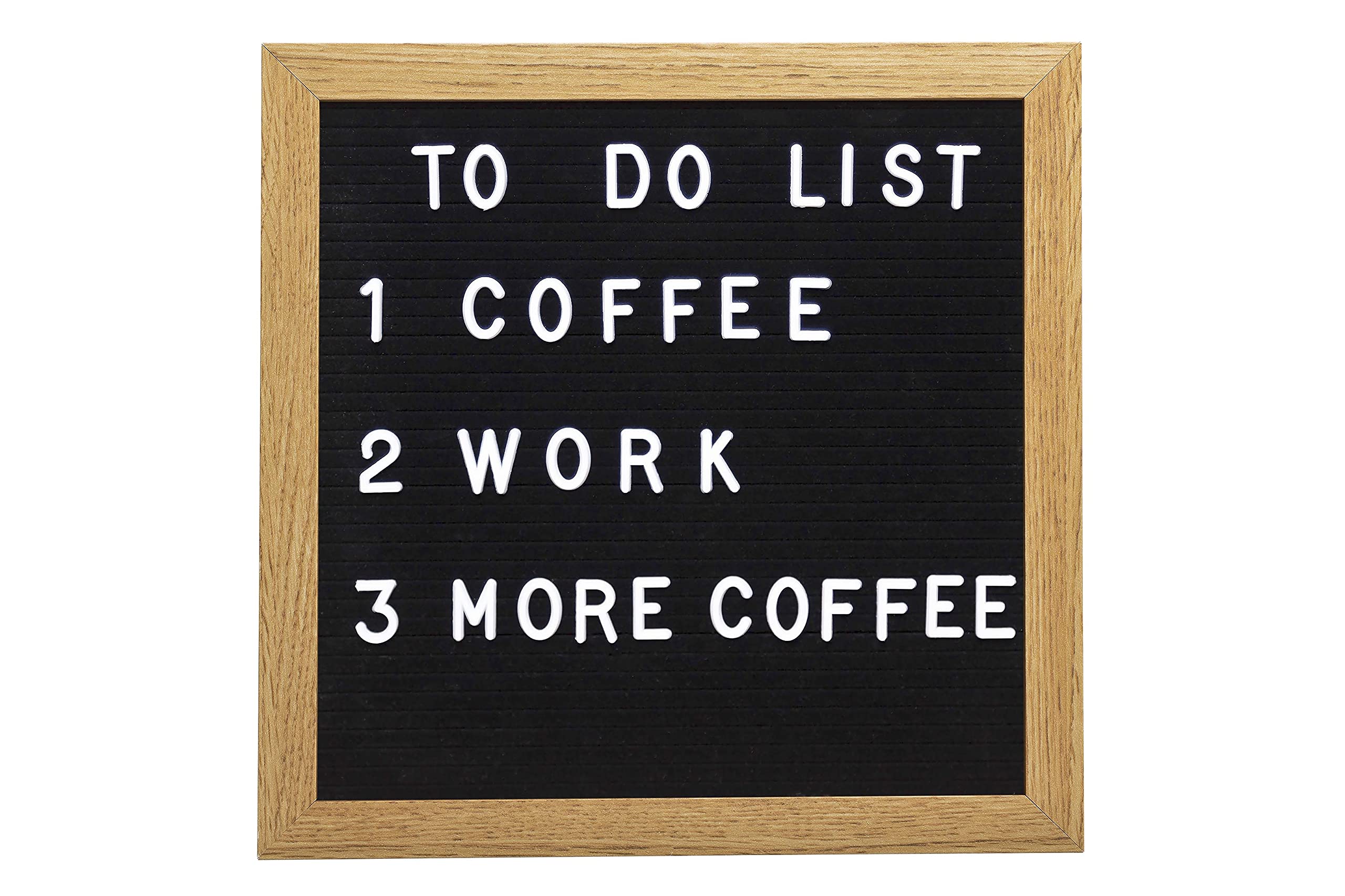 Pearhead Natural Wood And Black Felt Classic Letter Board Set, Includes 294 White Letters, Modern Reusable Message Board, Gender Neutral Photo Prop, Nursery And Home Decor, 10" x 10"