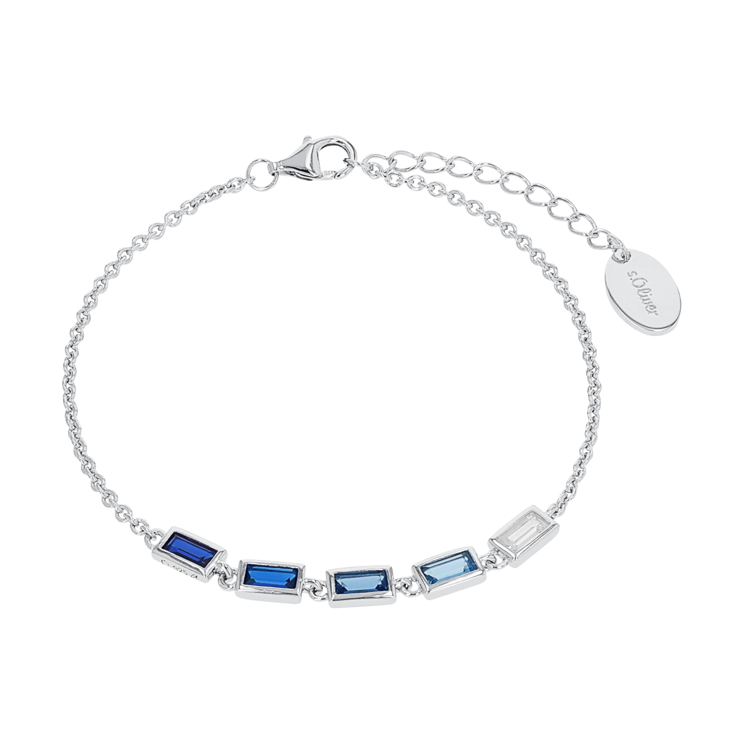 s.Oliver Bracelet Women Arm jewelry, with Zirconia synth., 17+3 cm, Blue, Comes in jewelry gift box, 2031408