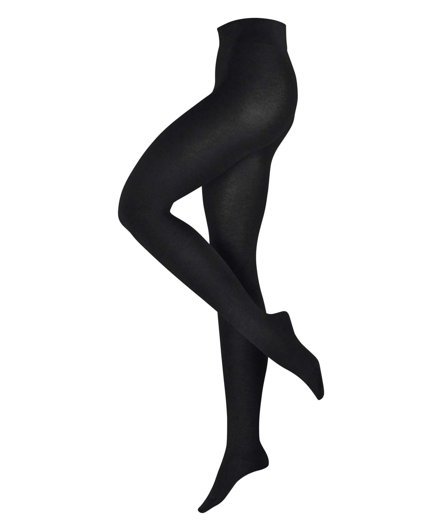 ESPRIT Women's Plain W Ti Cotton Wool Thick Plain 1 Pair Tights, Black 3000, XXL