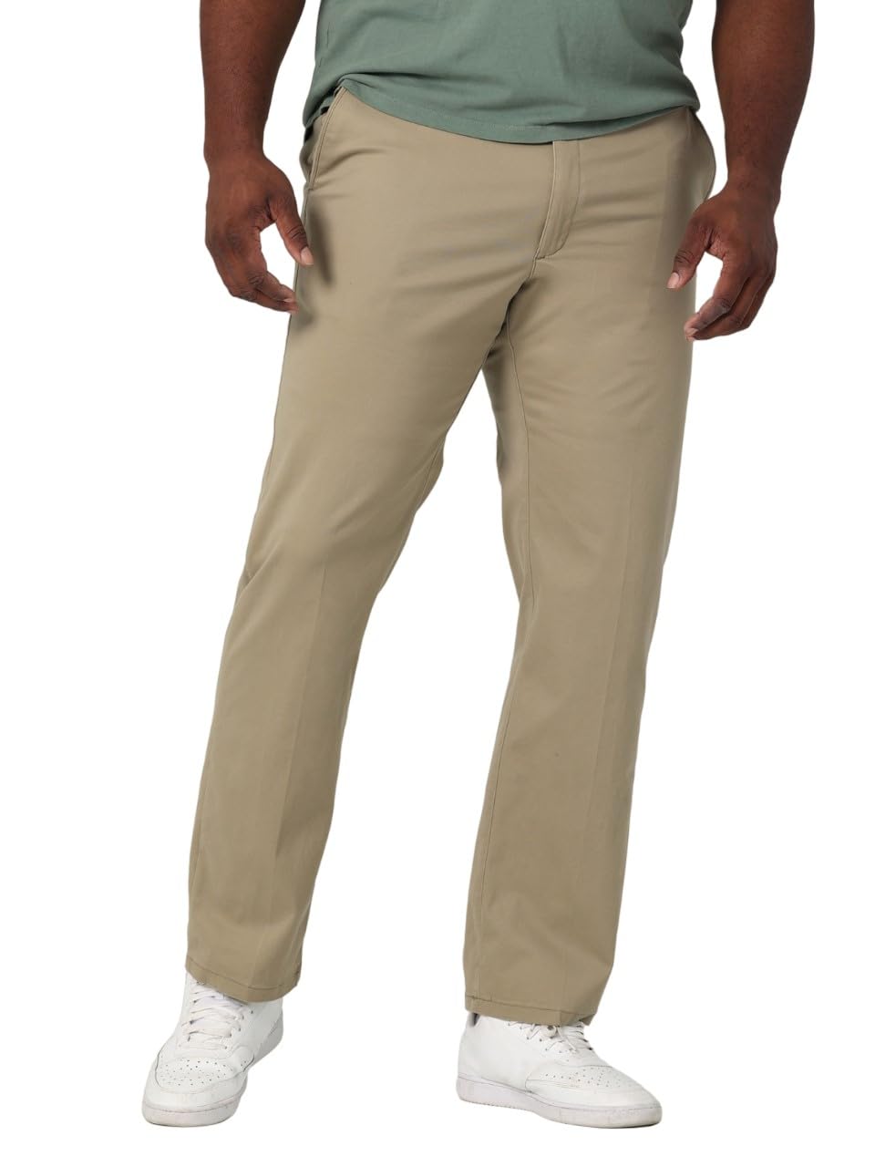 Lee Men's Big & Tall Extreme Motion Flat Front Regular Straight Pant, Original Khaki, 52W x 32L