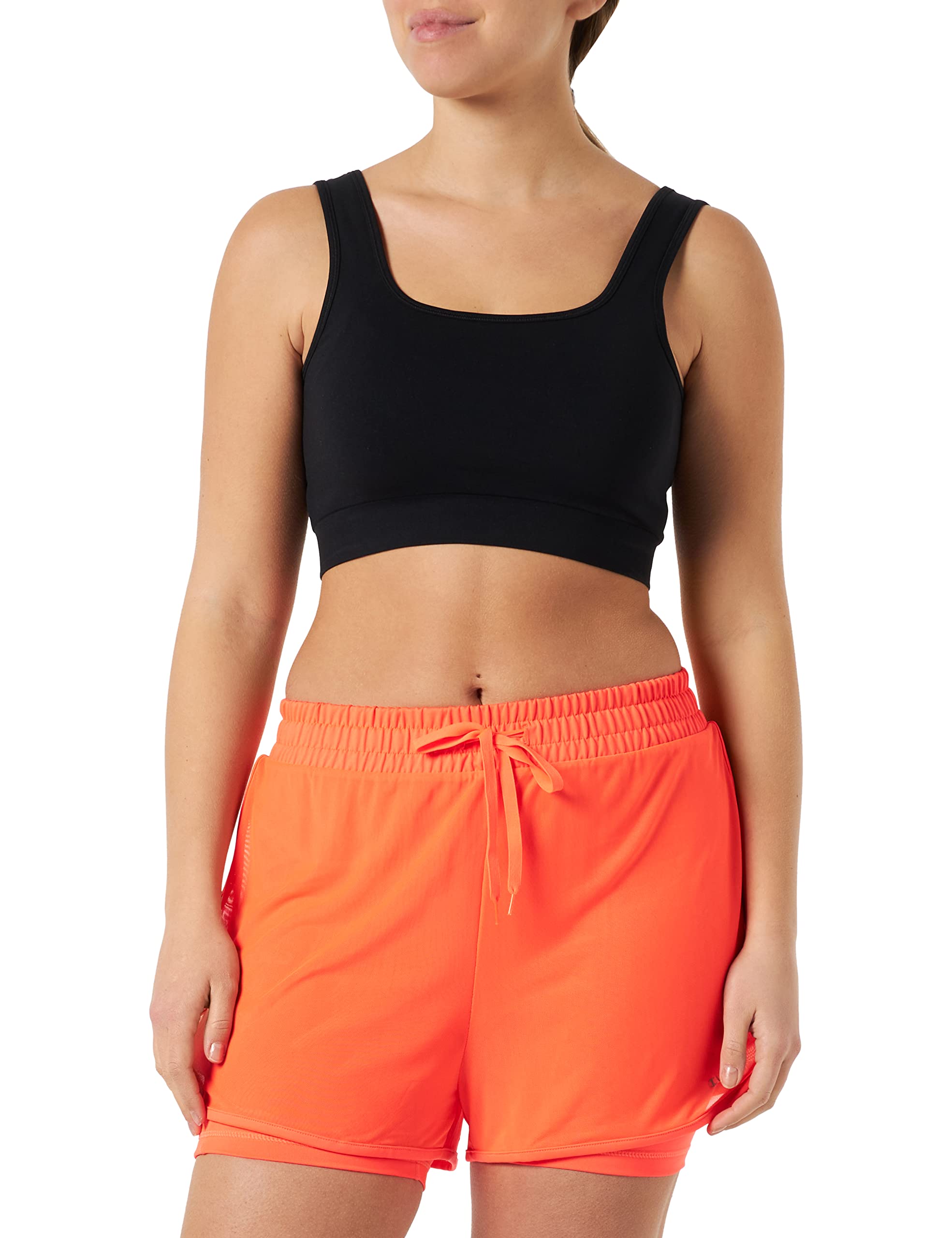 Champion Women's Athletic C-Tech Quick Dry Layered Trunks, Rosa Fragola, M