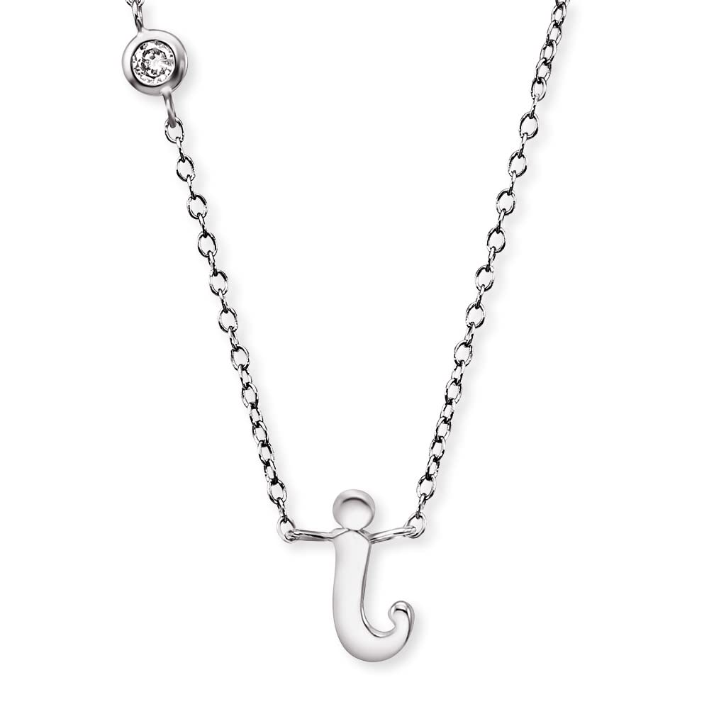 Angel Whisperer ERN-INITIAL-I Pendant with Chain Letter I with Synthetic Zirconia
