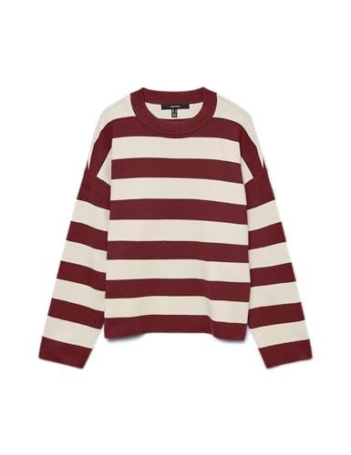 VERO MODA Vmsilje LS O-Neck Boxy Pullover Noos, Syrah, M