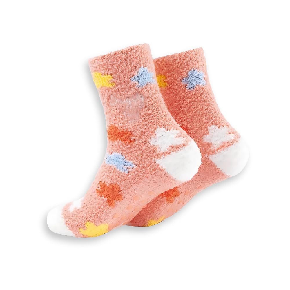 HOX Boofle Fluffy Adult Socks With Non-Slip Sole - Snuggly Toes