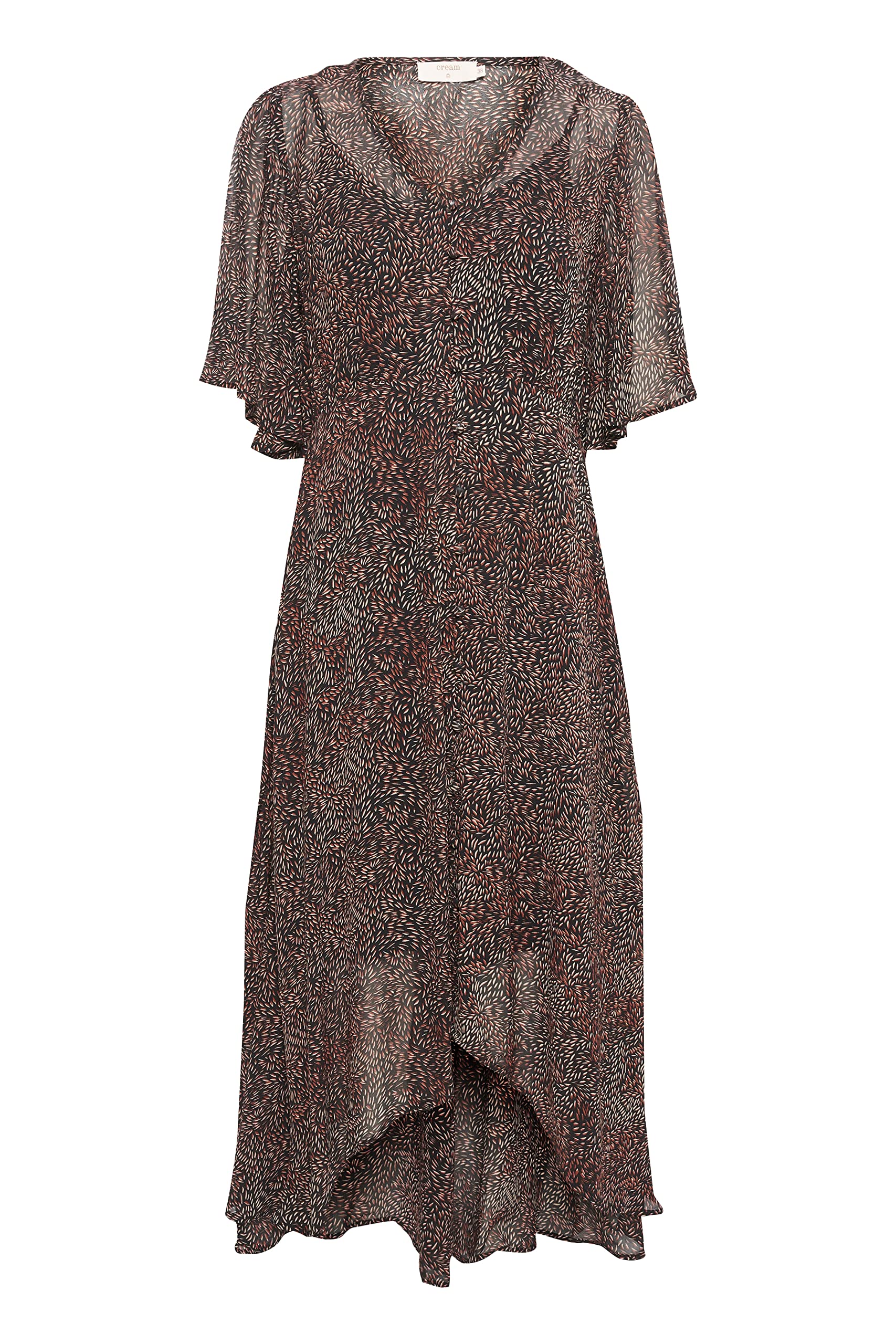 Cream Women's CRPenla Dress-Zally Fit Casual Night, Black Small Leaves, 34