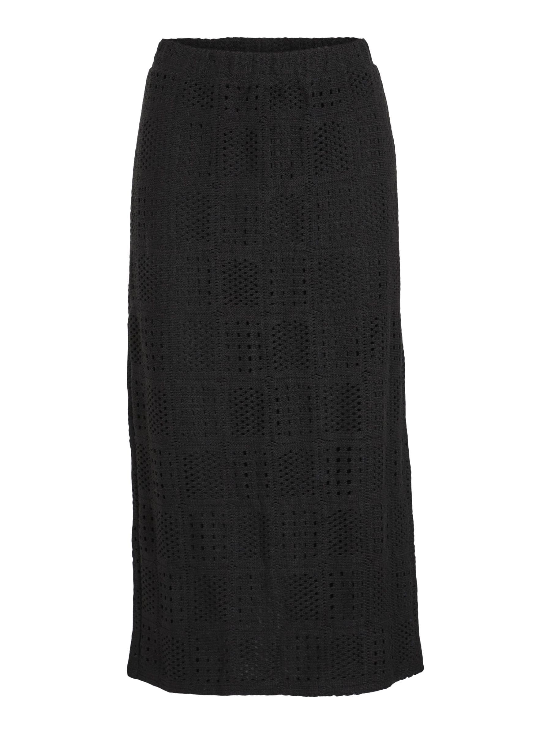 Vila Vinovira Hw Midi Skirt, Black Beauty, M