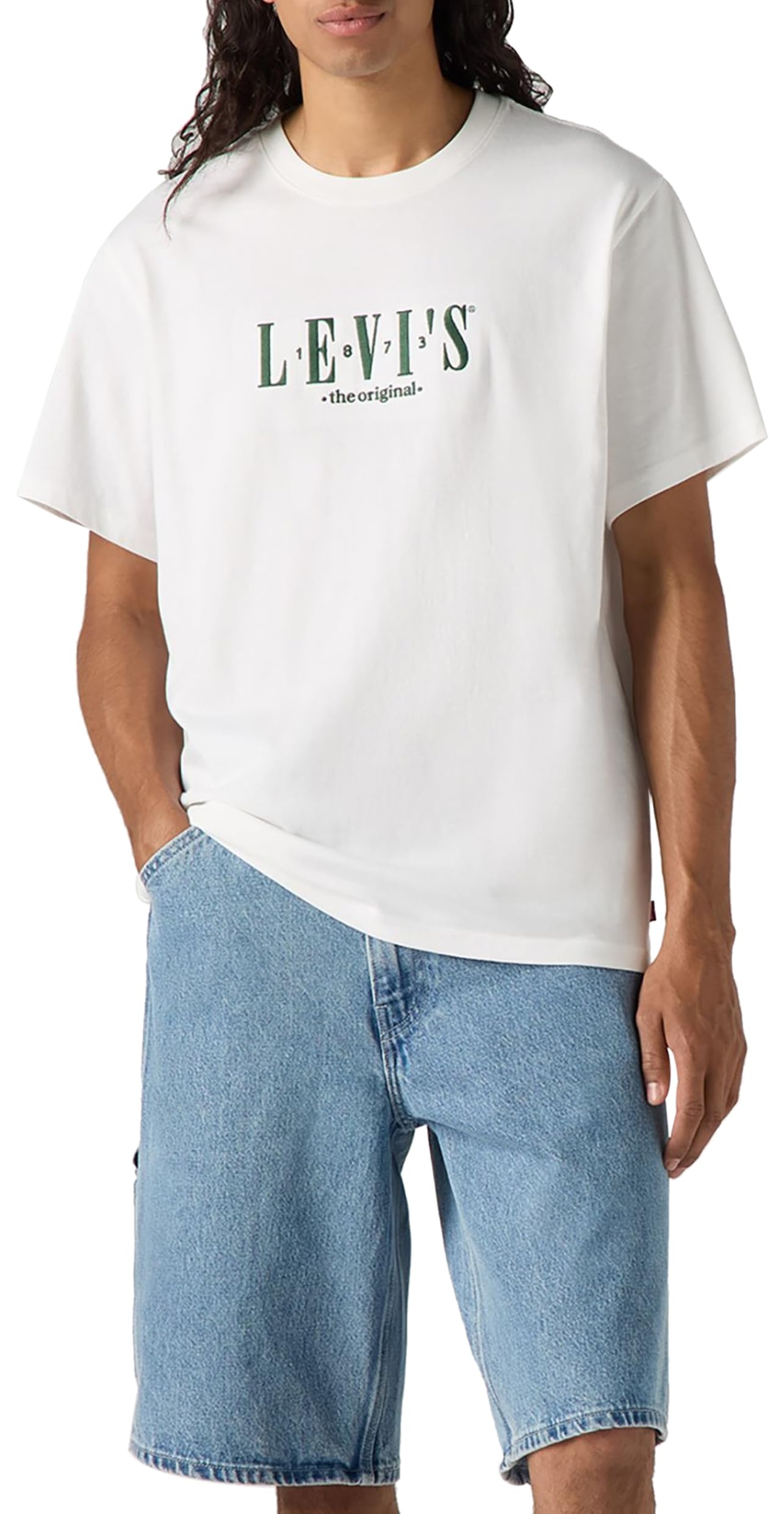 Levi's Ss Relaxed Fit Tee Serif Logo White+ Grey, Serif Logo White+, XS