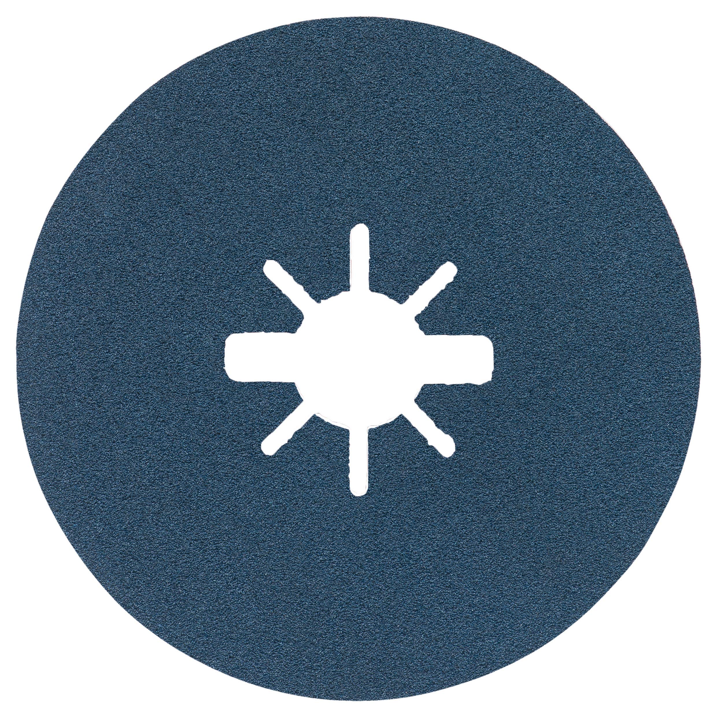 BOSCH FBX45100 25-Pack 4-1/2 in. X-Lock Fine Grit Abrasive Fiber Discs 100 Grit Compatible with 7/8 in. Arbor for Applications in Metal Surface Finishing, Weld Blending, Rust Removal
