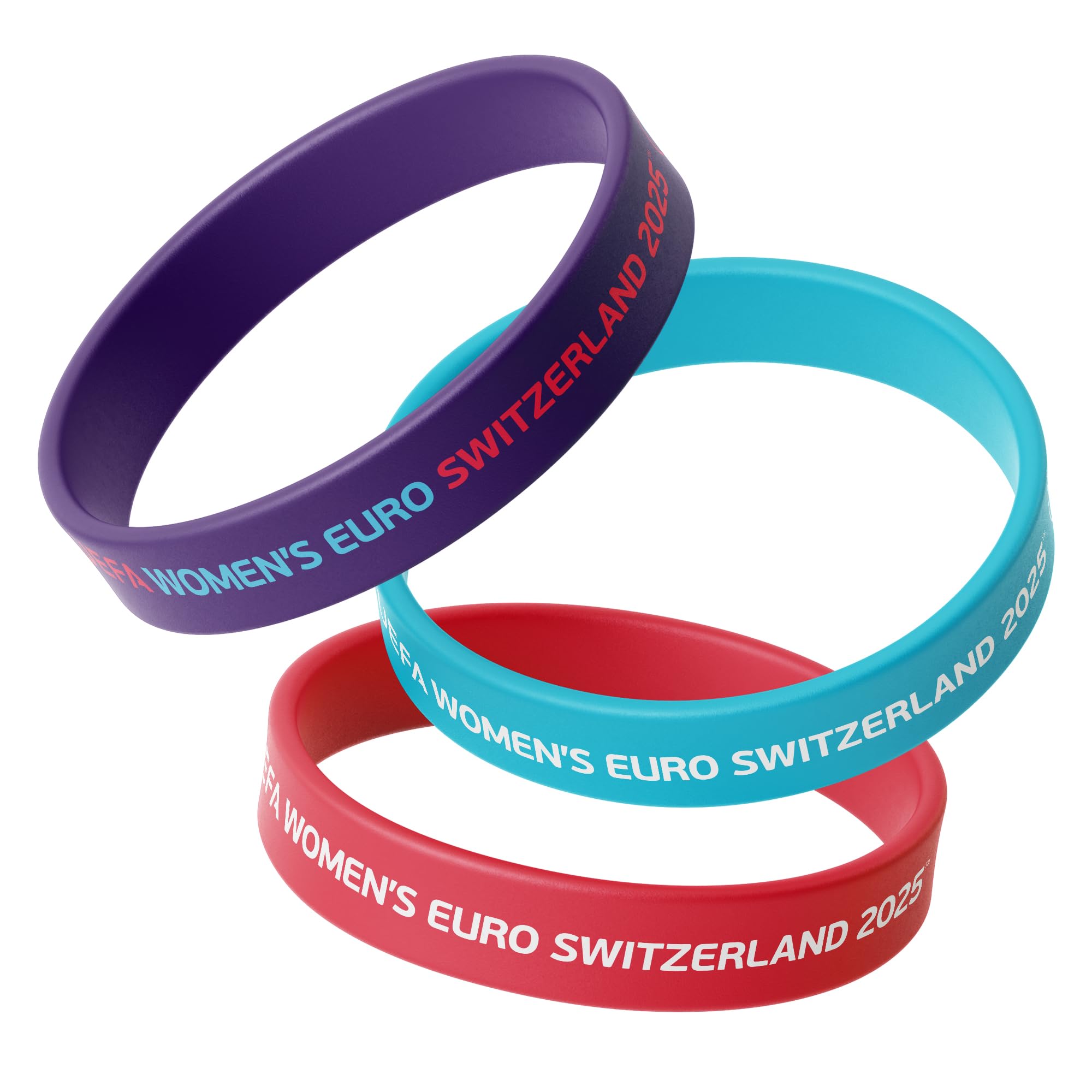 Officially Licensed UEFA Women's Euros 2025 3pk Silicone Wristbands