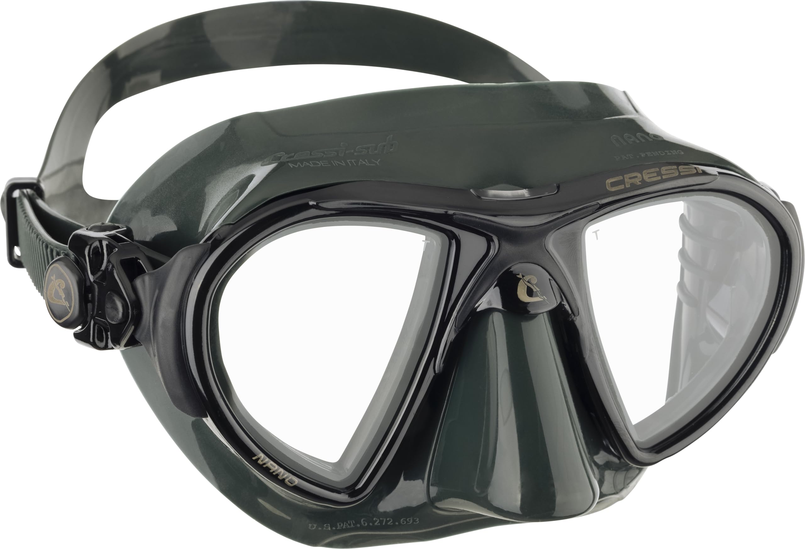 Cressi NANO Expert Adult Compact Mask for Freediving & Scuba Diving, Green